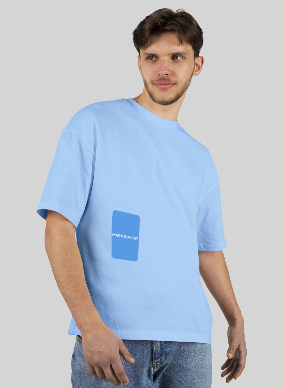 BLUE CLASSIC ELEGANCE OVERSIZED T-SHIRT