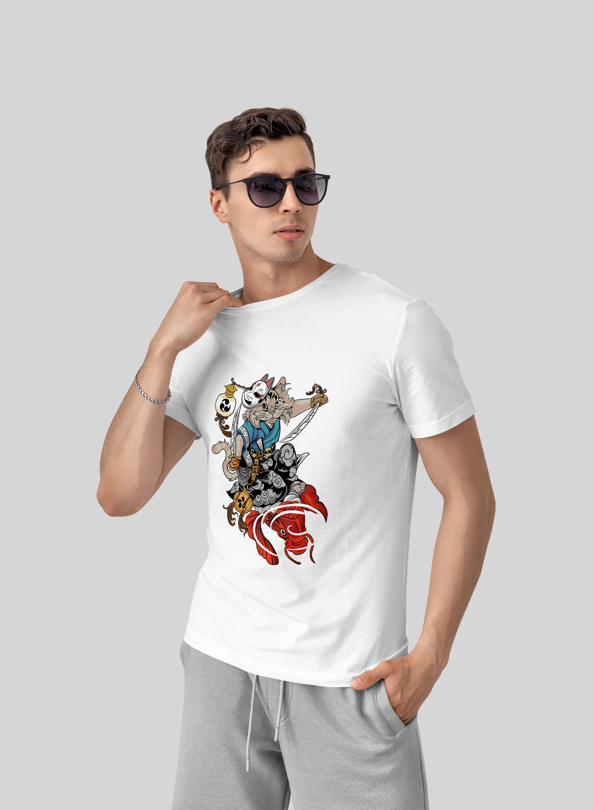 THE BLADE OF THE CAT RONIN CREW NECK T-SHIRT