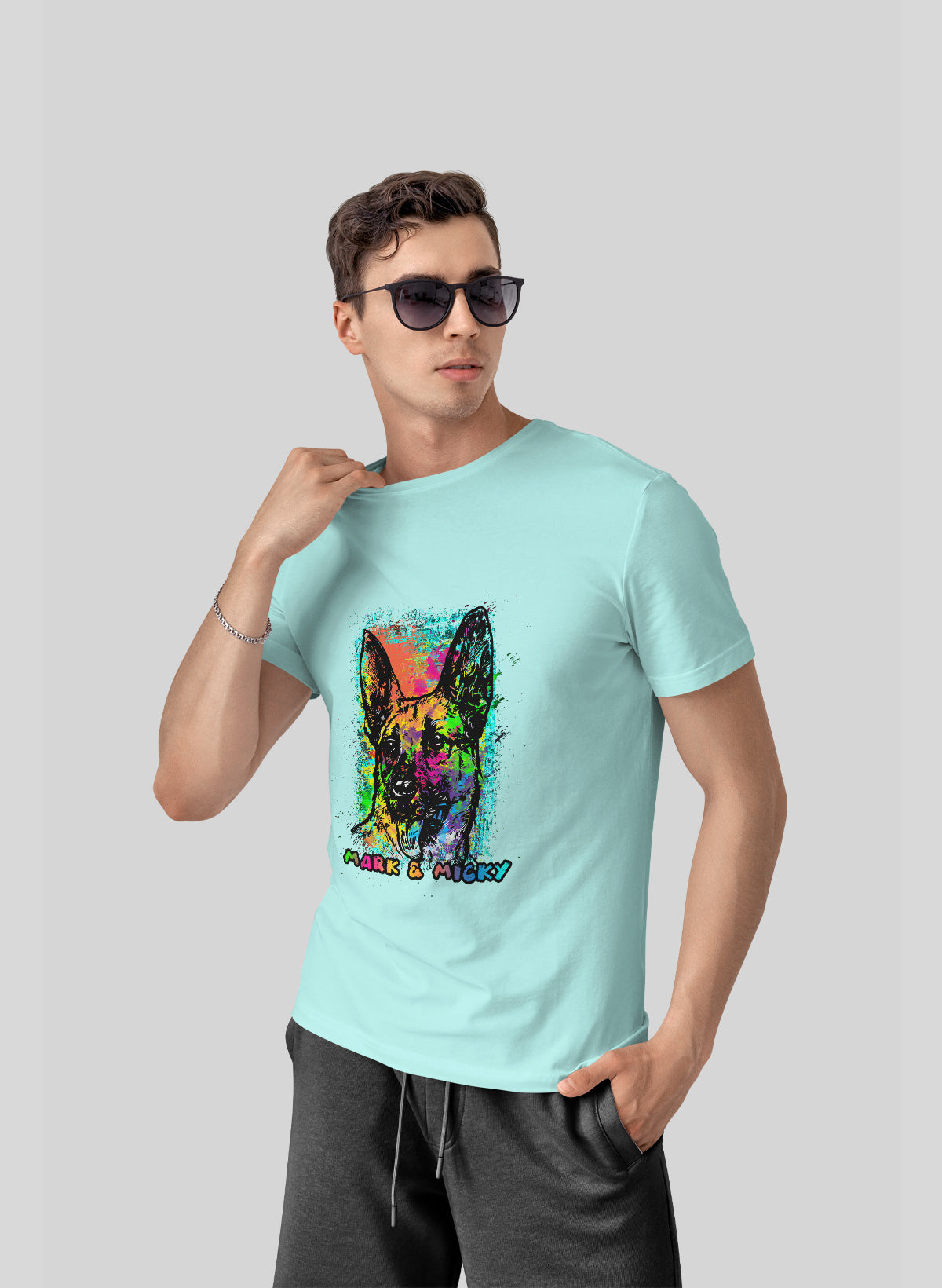 VIBRANT CANINE CREW NECK T-SHIRT