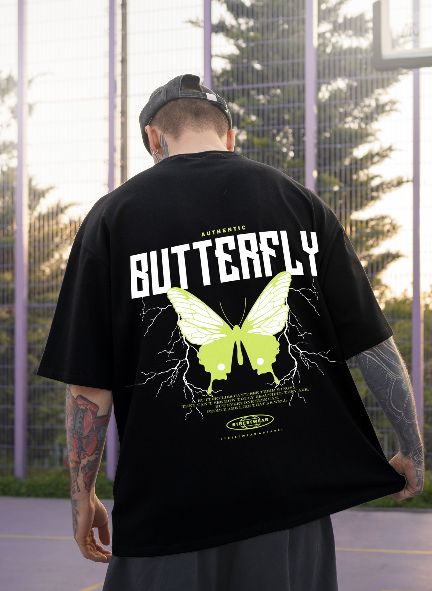 AUTHENTIC BUTTERFLY COTTON OVERSIZED T-SHIRT