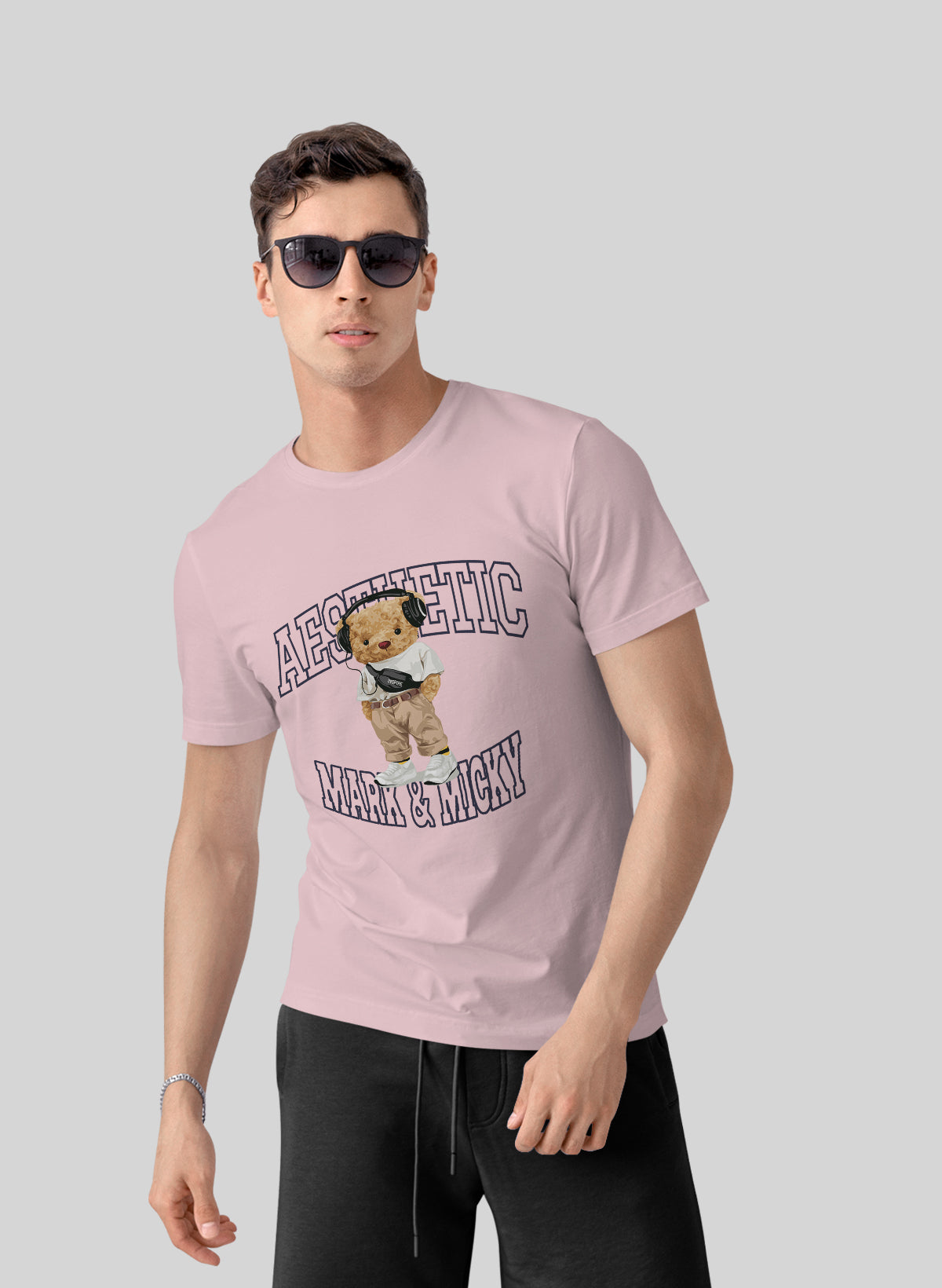 ASTHETIC TEDDY VIBES CREW NECK T-SHIRT