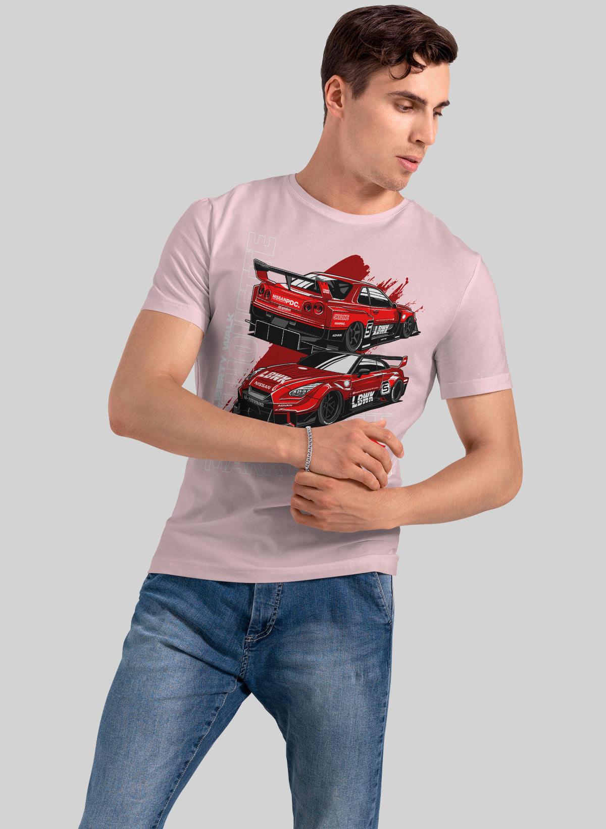 SKYLINE LEGACY GTR EVOLUTION IN RED CREW NECK T-SHIRT