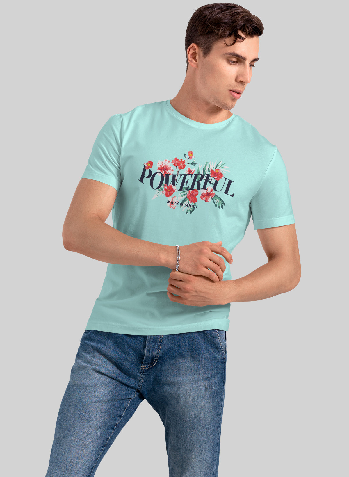 TROPICAL POWER BLOOM CREW NECK T-SHIRT