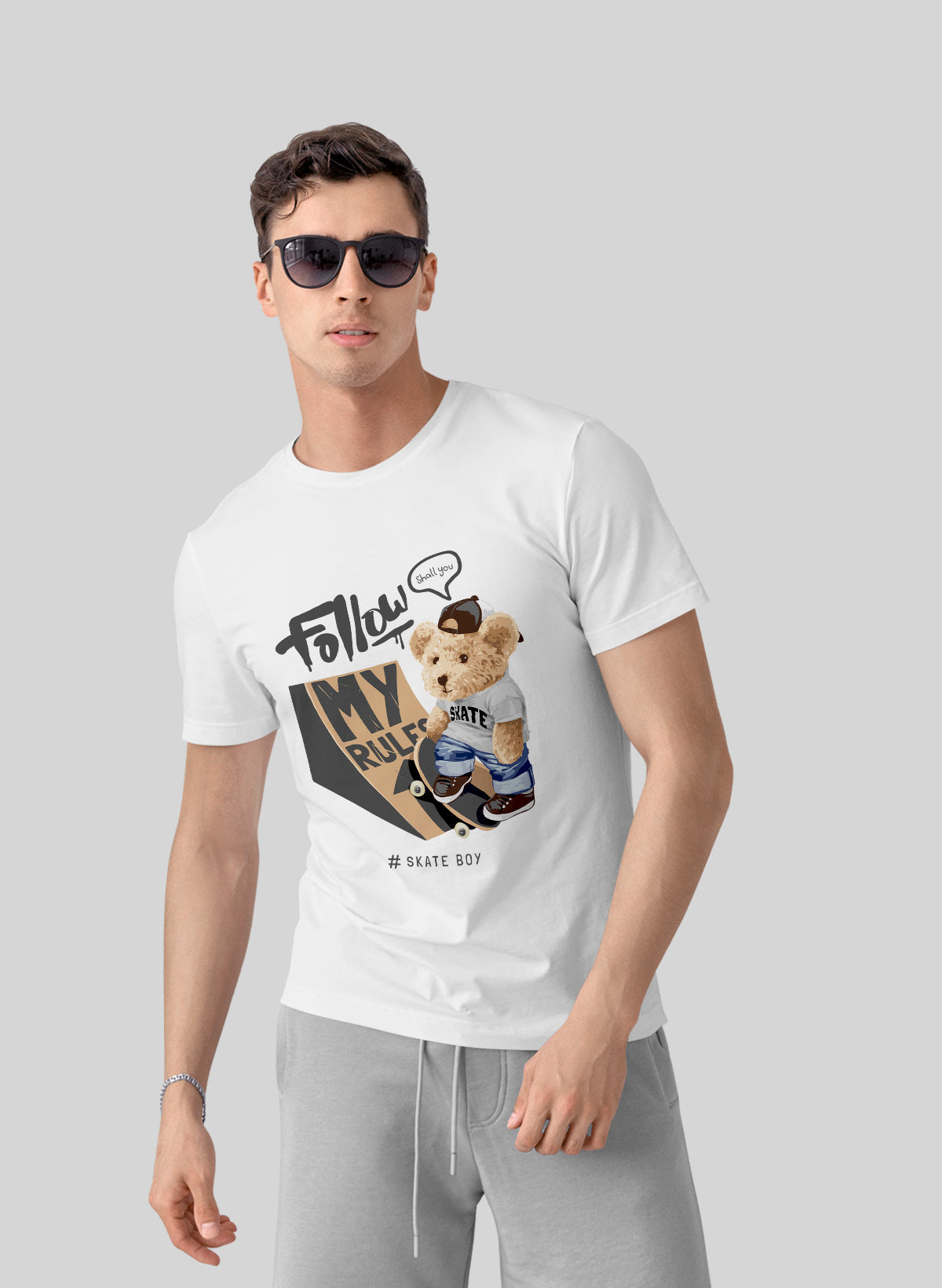 TEDDY SHREDDER FOLLOW MY RULES CREW NECK T-SHIRT