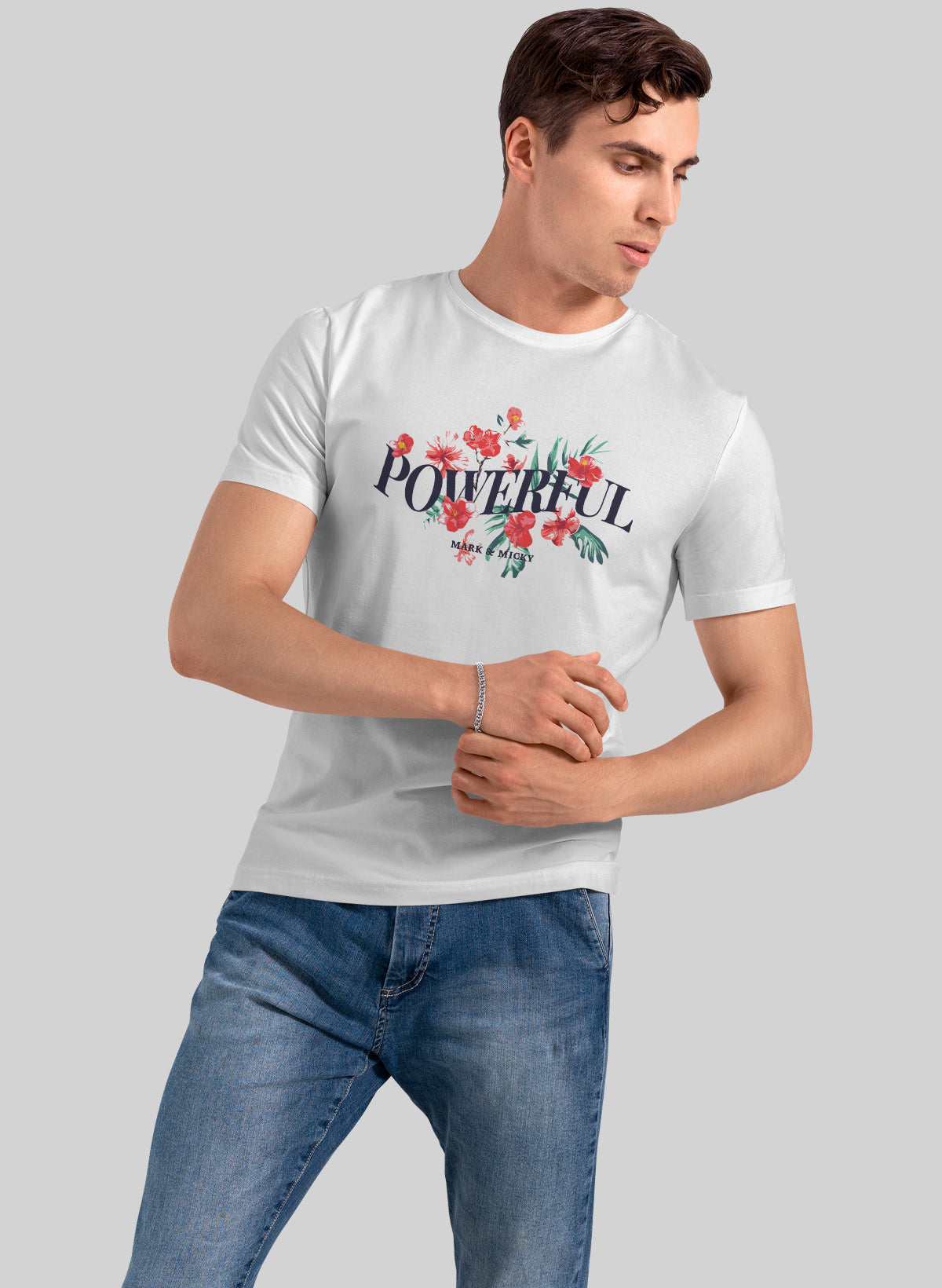 TROPICAL POWER BLOOM CREW NECK T-SHIRT