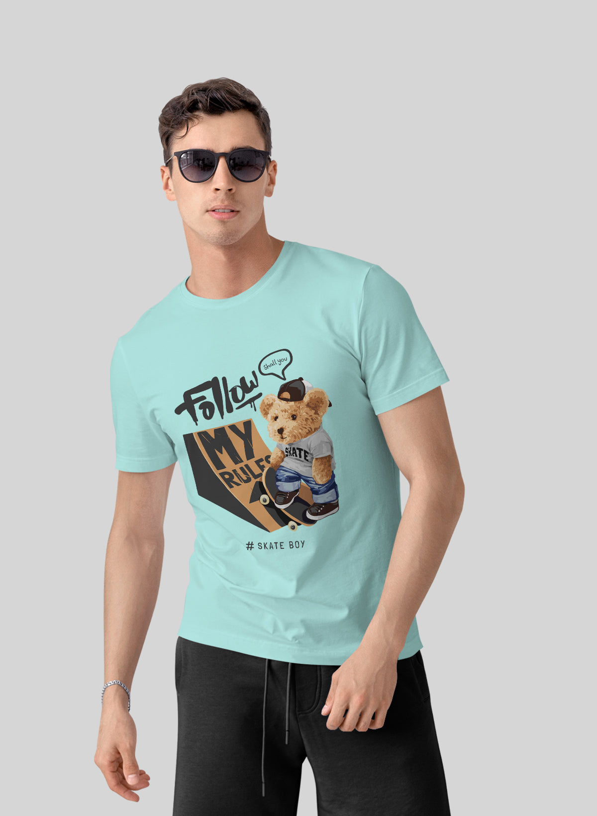 TEDDY SHREDDER FOLLOW MY RULES CREW NECK T-SHIRT