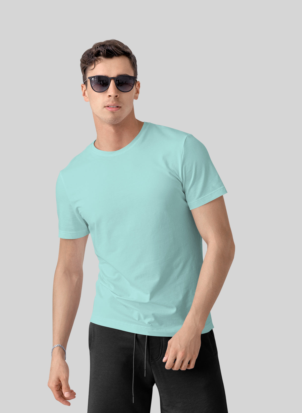 MINT COTTON CREW NECK SOLID T-SHIRT