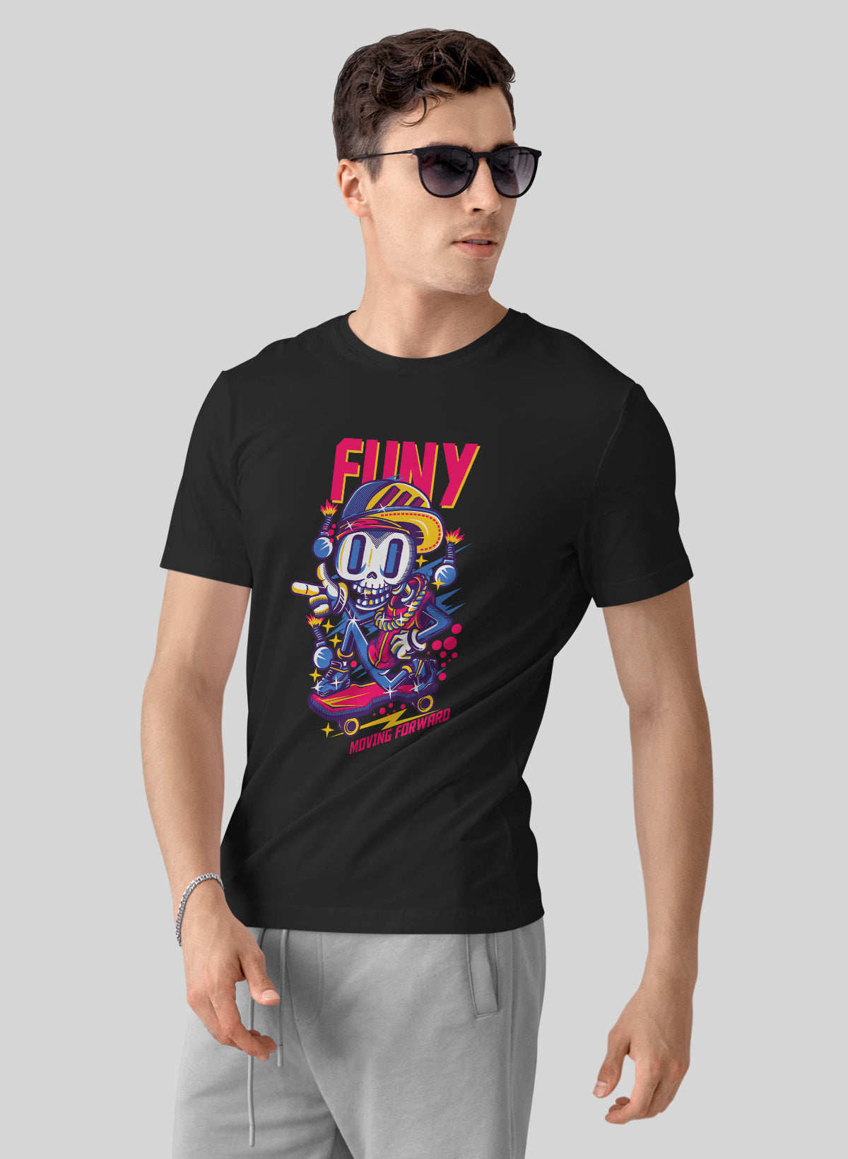 SKELE-THRILL THE FUTURISTIC RIDE CREW NECK T-SHIRT