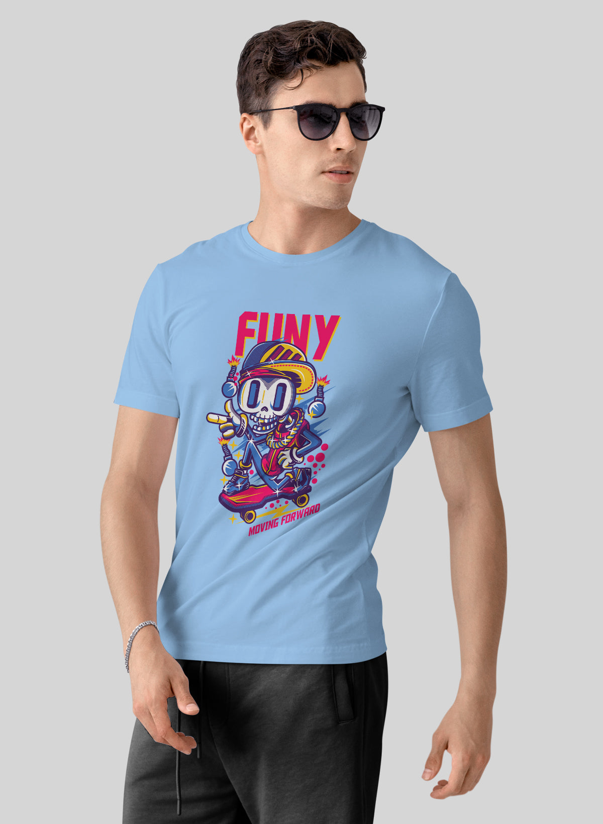 SKELE-THRILL THE FUTURISTIC RIDE CREW NECK T-SHIRT