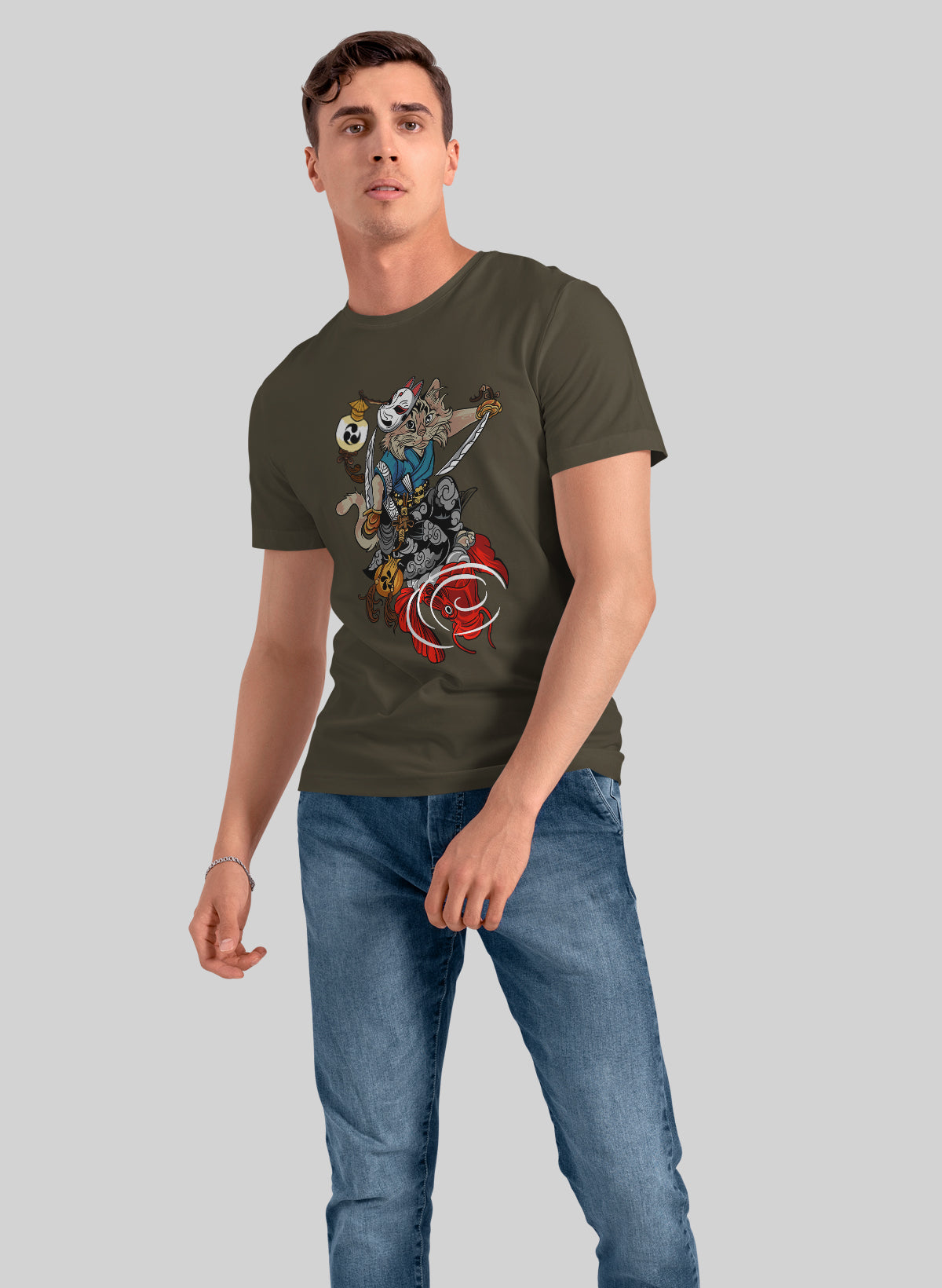 THE BLADE OF THE CAT RONIN CREW NECK T-SHIRT