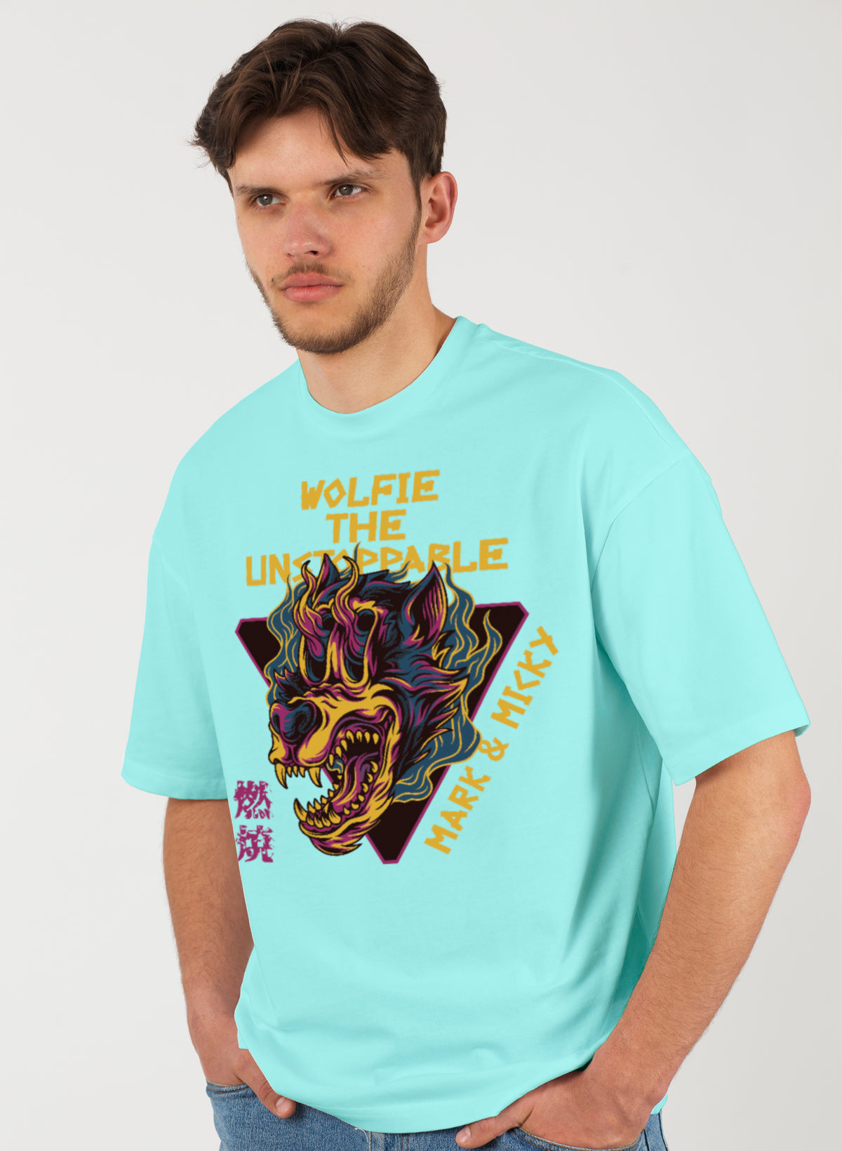 WOLFIE THE UNSTOPPABLE COTTON OVERSIZED T-SHIRT