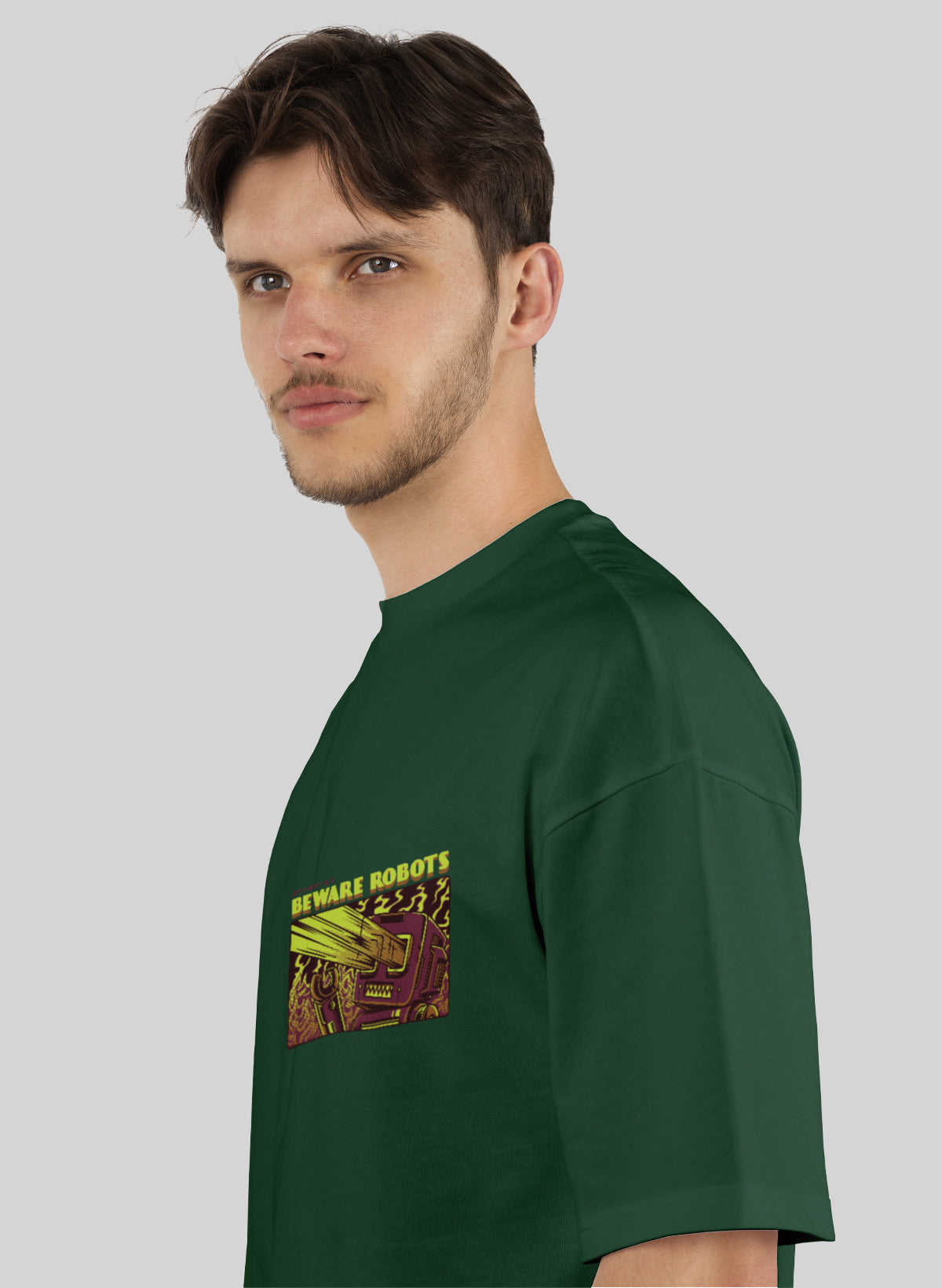 BEWARE ROBOTS COTTON OVERSIZED T-SHIRT