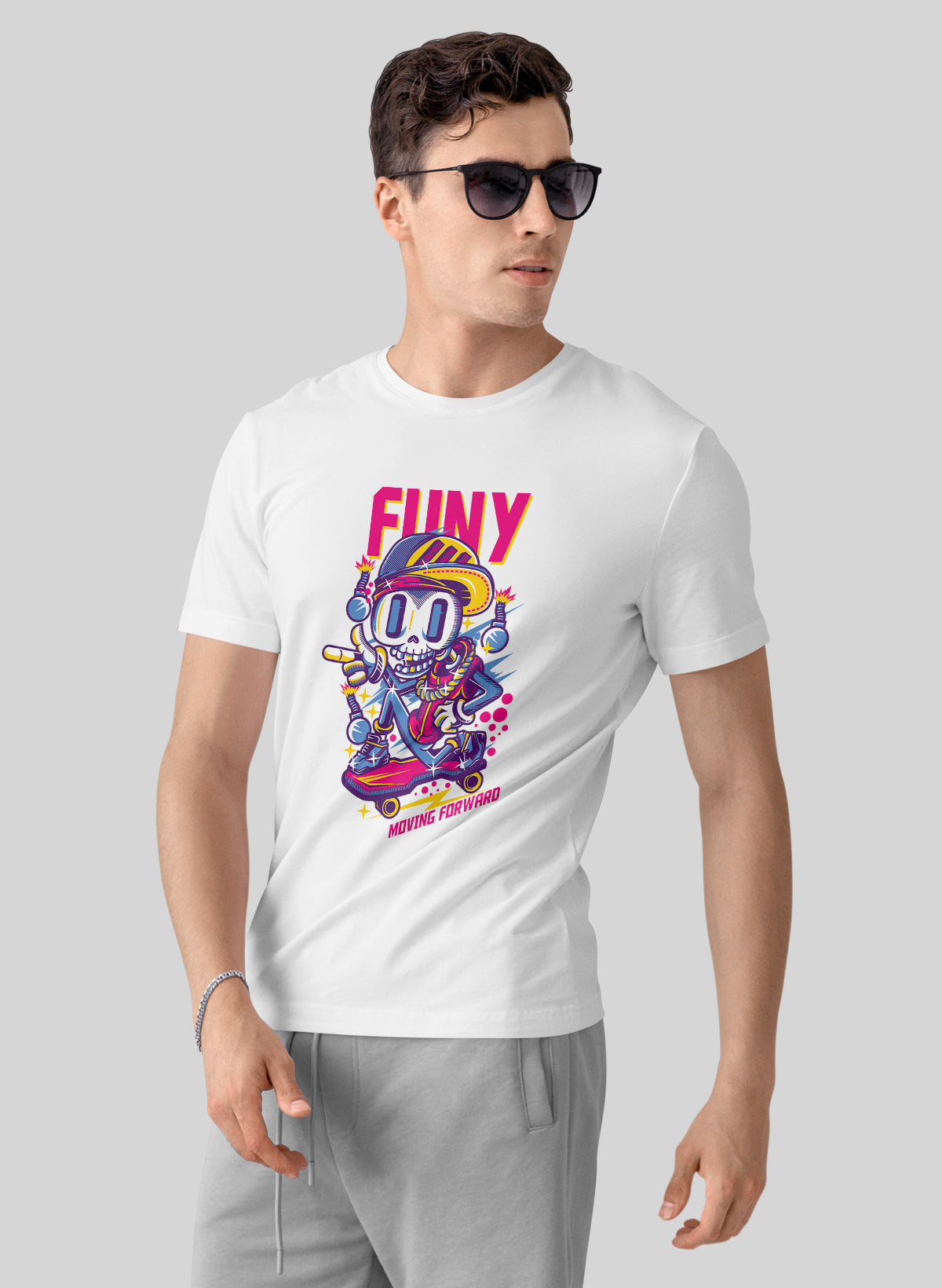 SKELE-THRILL THE FUTURISTIC RIDE CREW NECK T-SHIRT