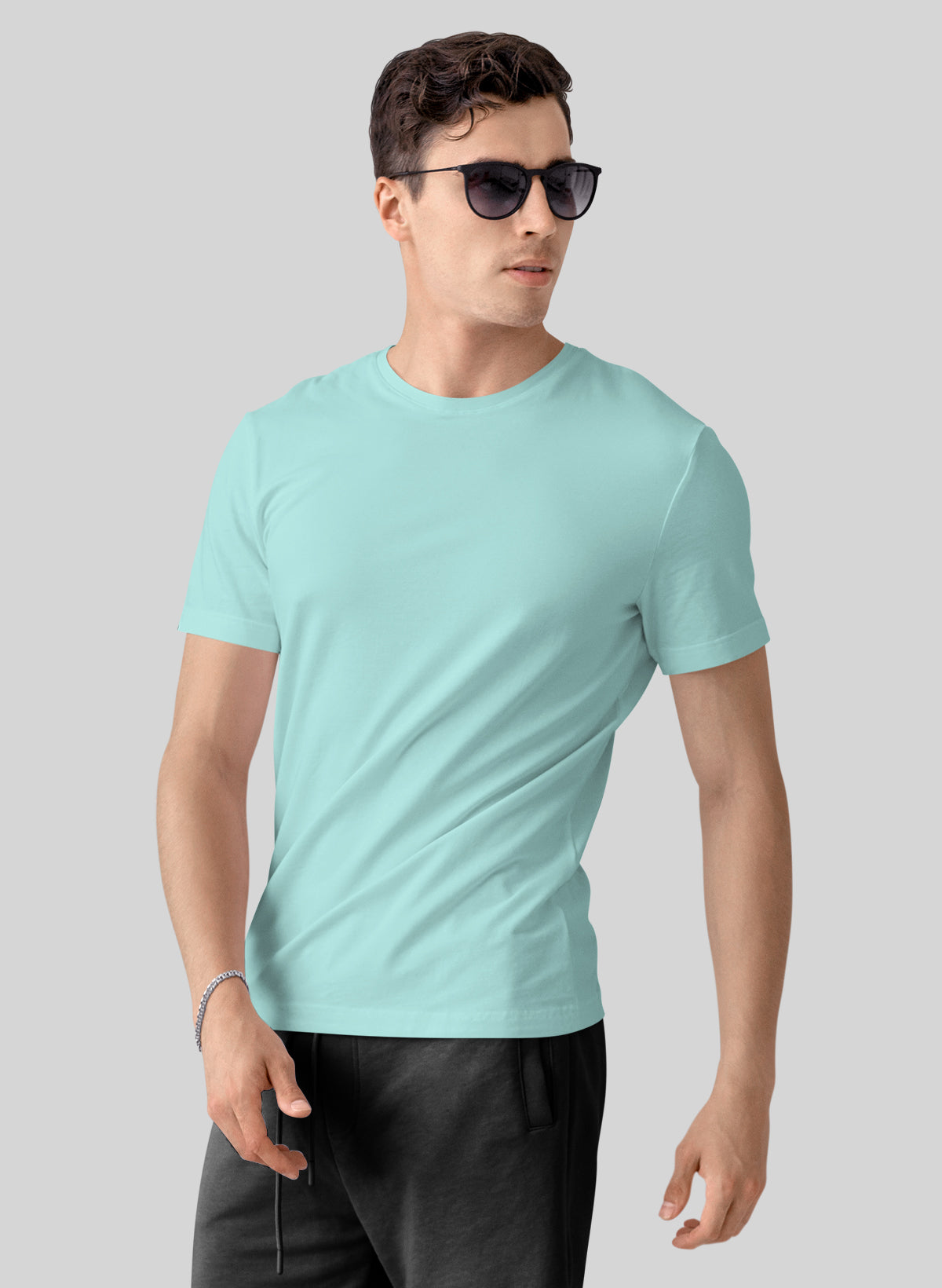 MINT COTTON CREW NECK SOLID T-SHIRT