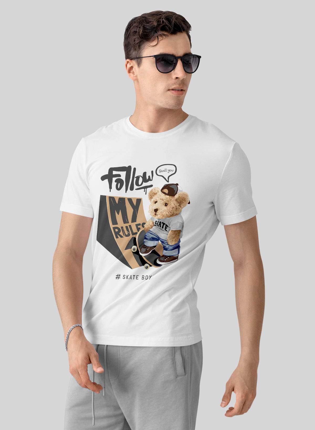 TEDDY SHREDDER FOLLOW MY RULES CREW NECK T-SHIRT