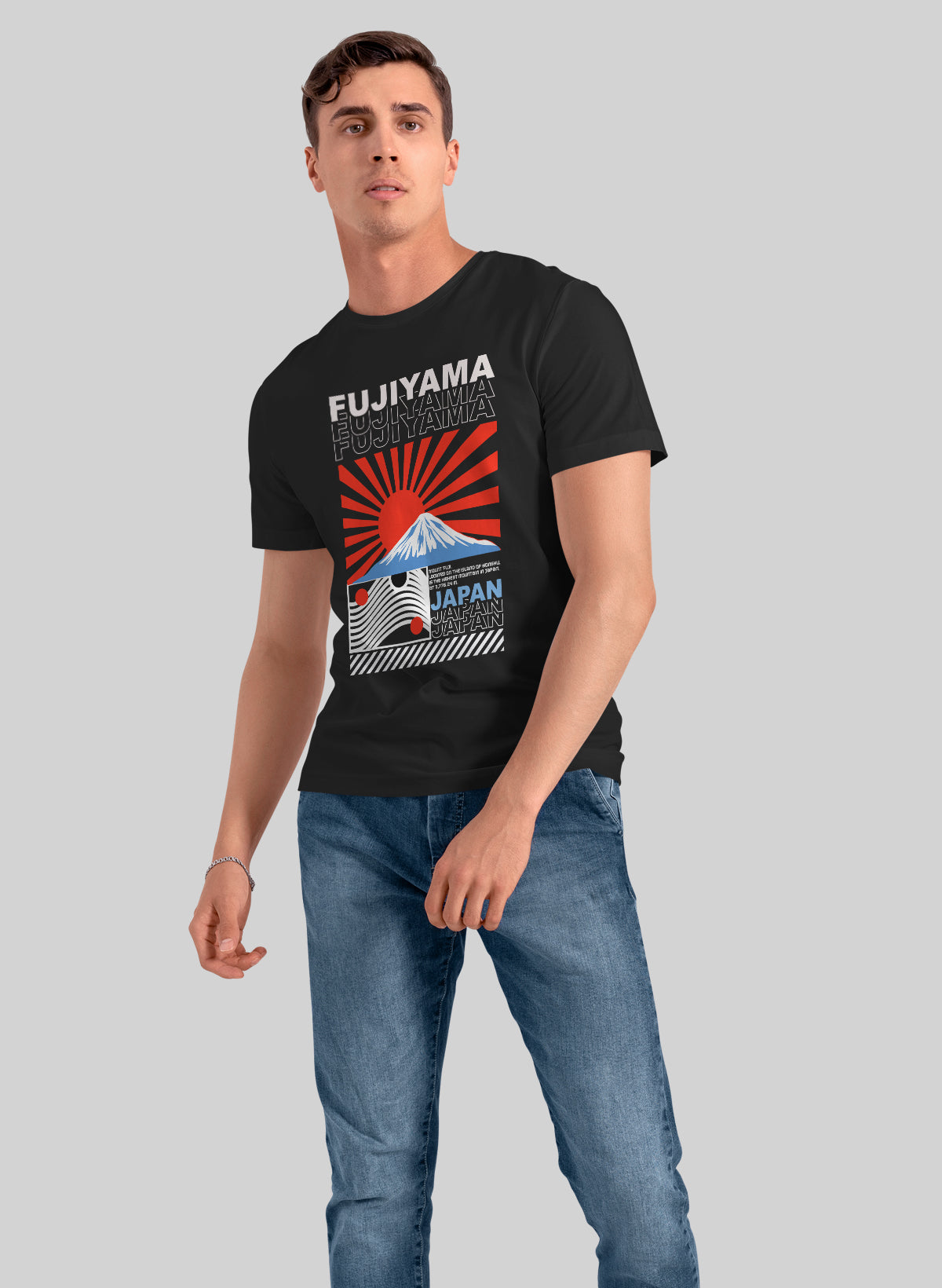 RISING SUN FUJIYAMA CREW NECK T-SHIRT