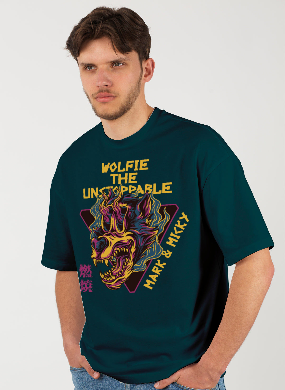 WOLFIE THE UNSTOPPABLE COTTON OVERSIZED T-SHIRT