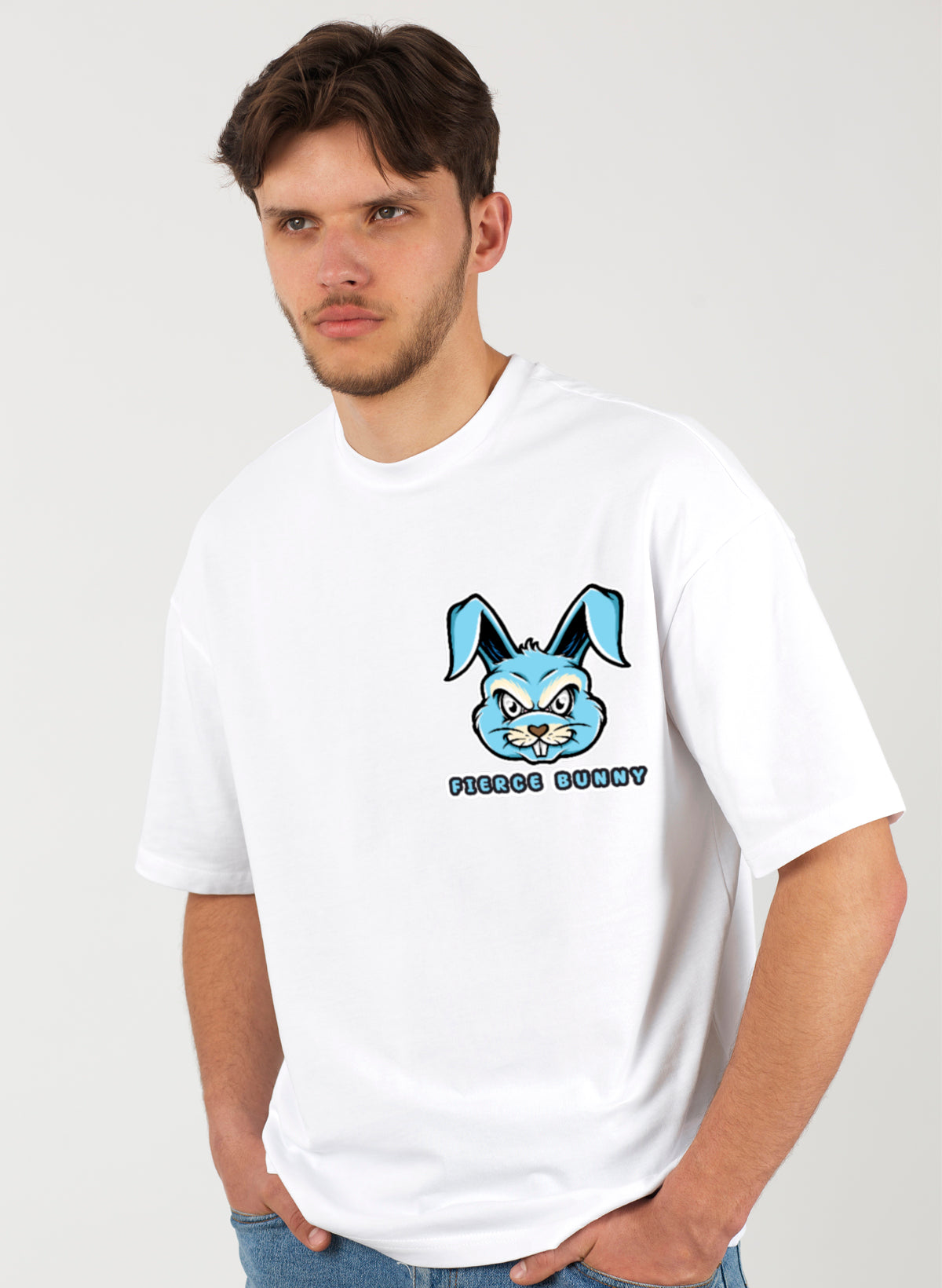 FIERCE BUNNY COTTON OVERSIZED T-SHIRT