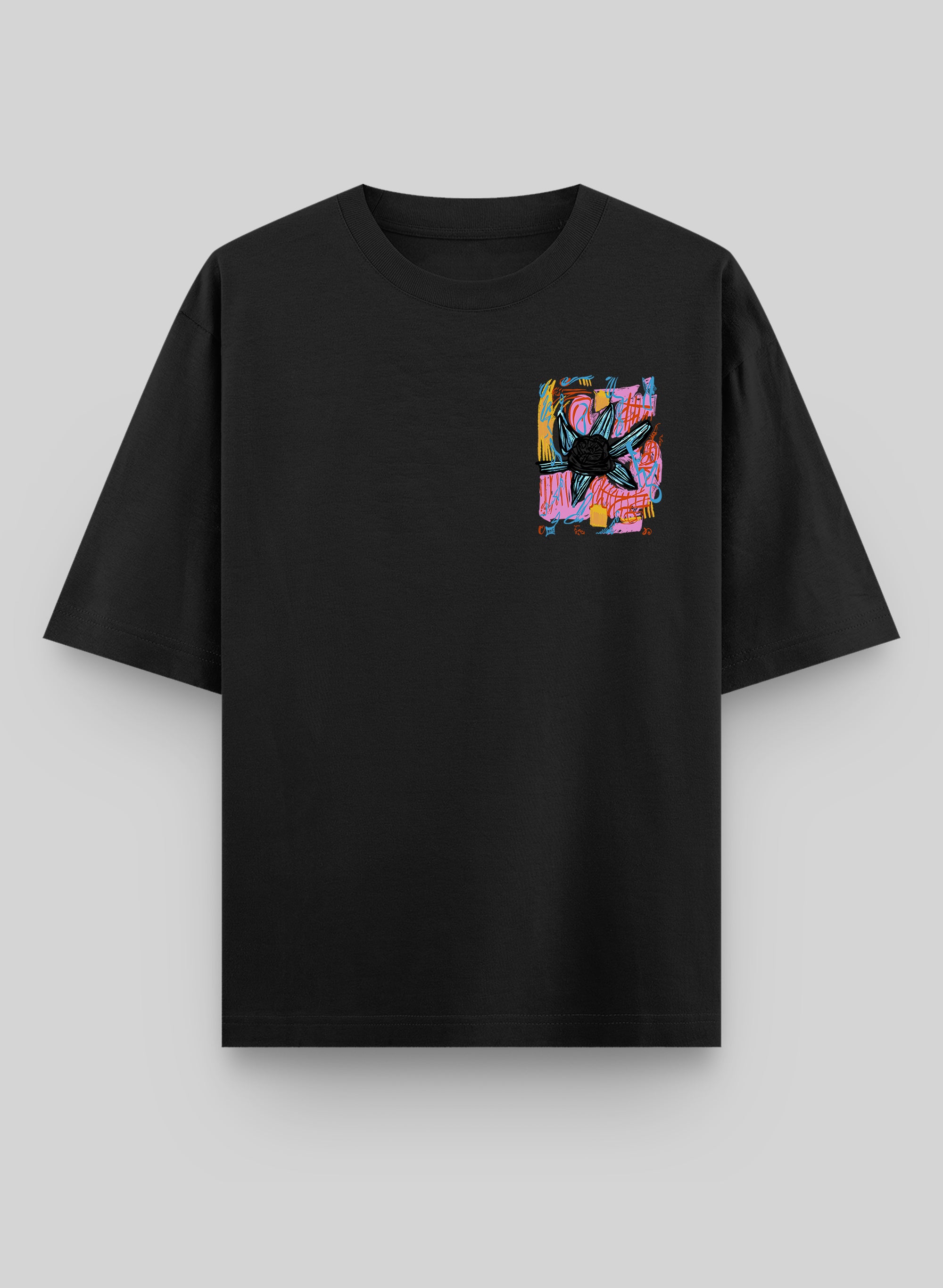 GRAFFITI ROSE COTTON OVERSIZED T-SHIRT