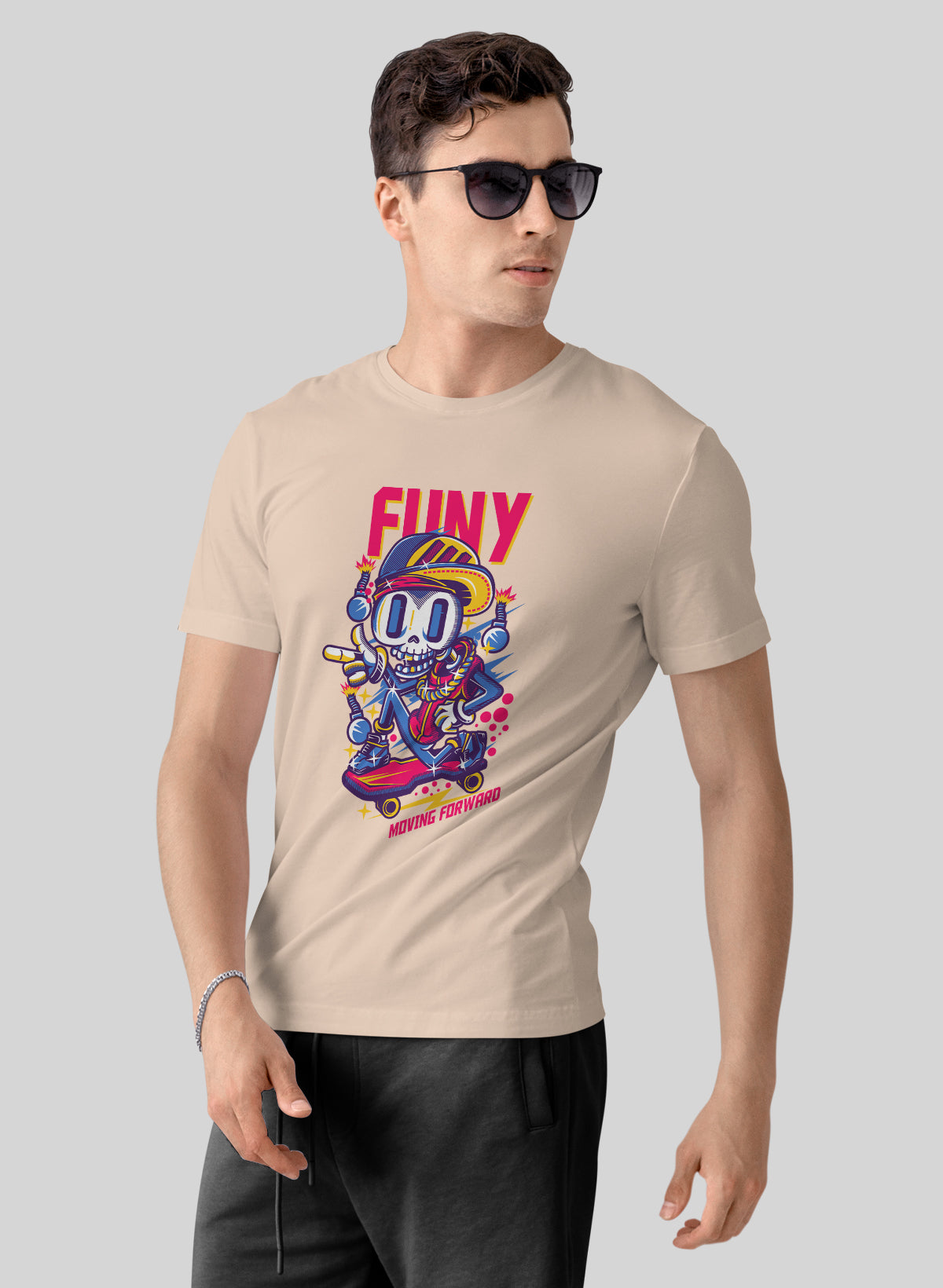 SKELE-THRILL THE FUTURISTIC RIDE CREW NECK T-SHIRT