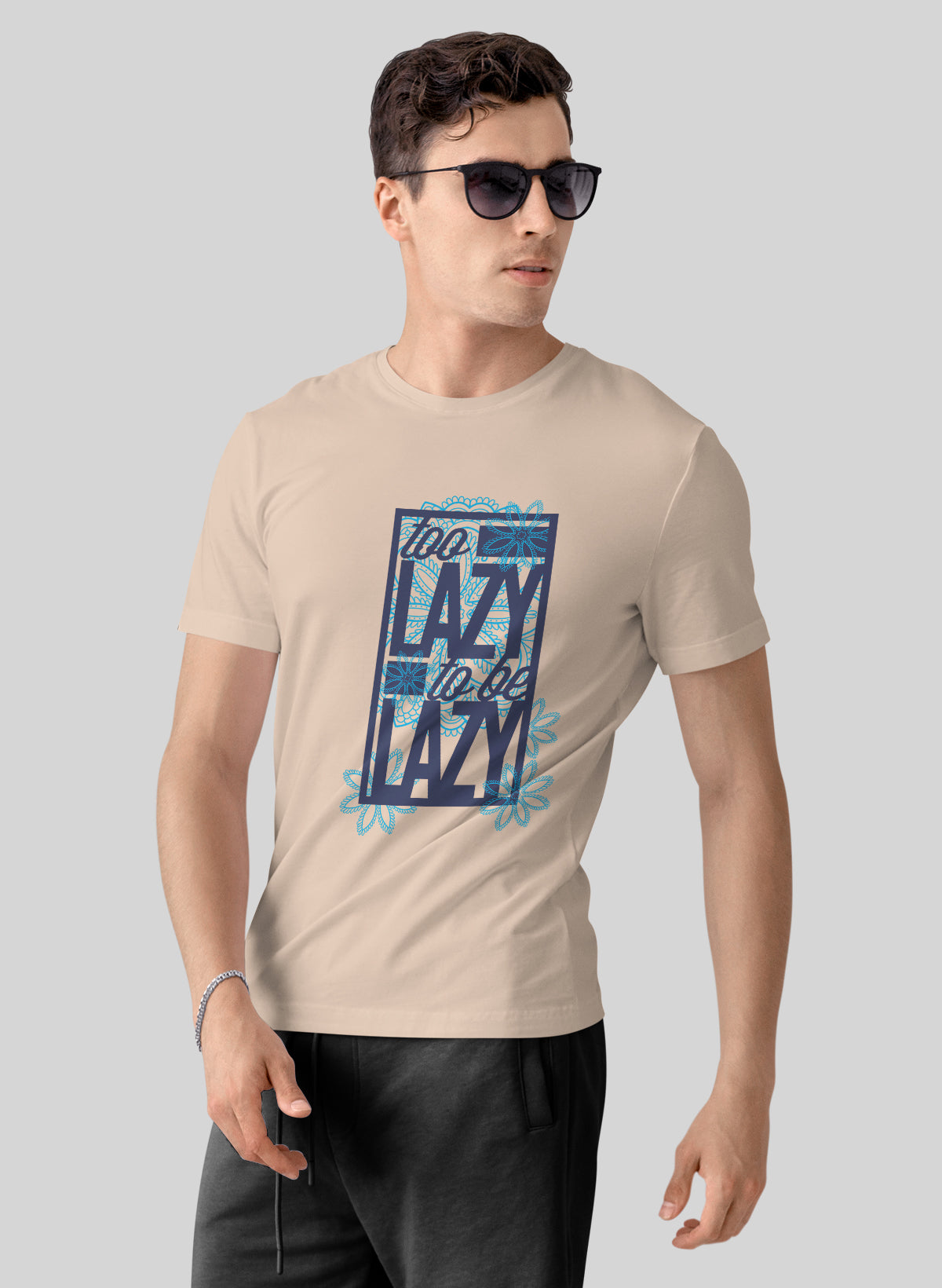 TOO LAZY TO BE LAZY CREW NECK T-SHIRT