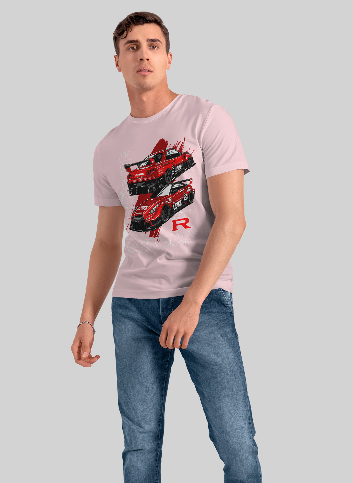 SKYLINE LEGACY GTR EVOLUTION IN RED CREW NECK T-SHIRT