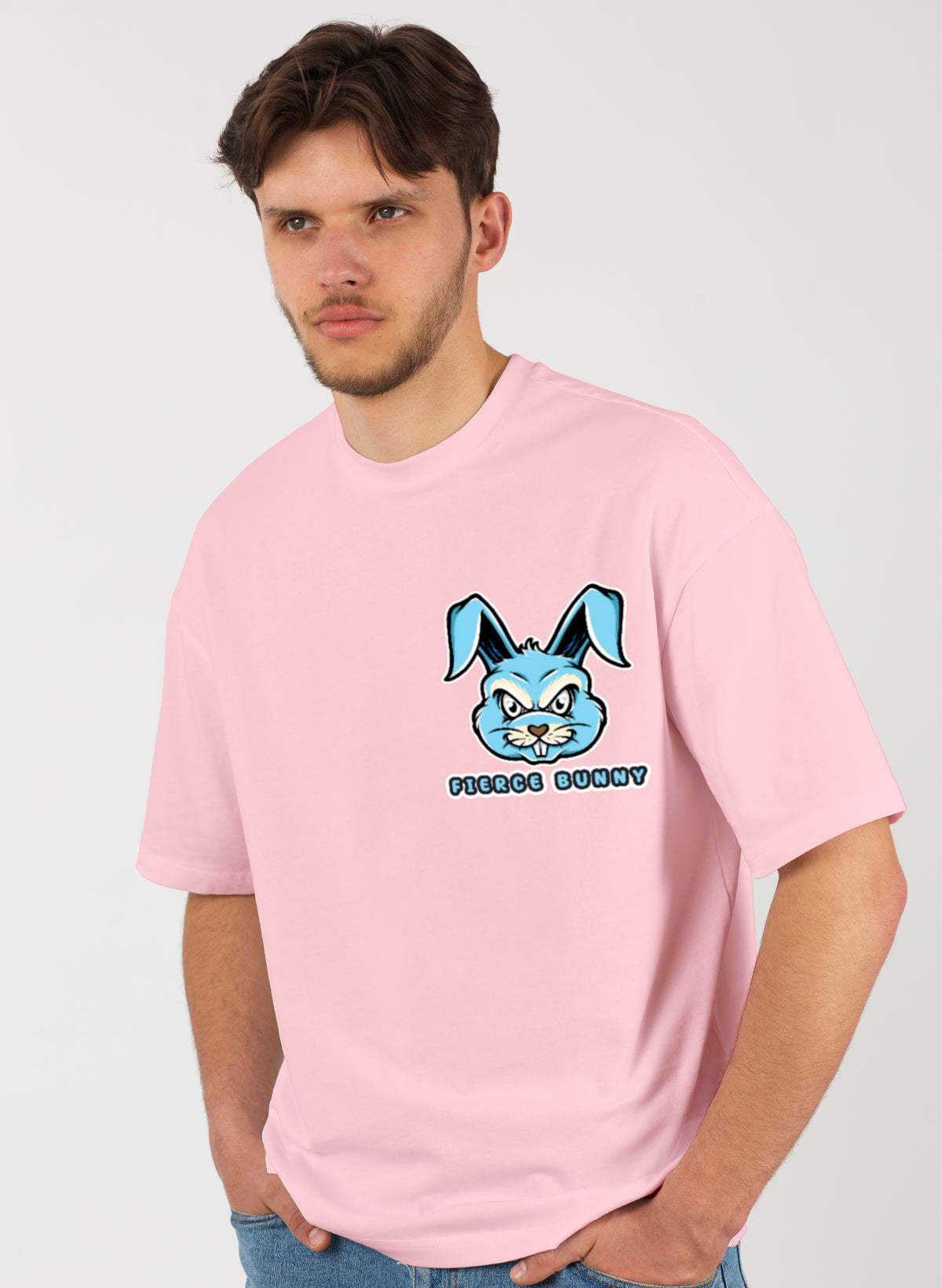 FIERCE BUNNY COTTON OVERSIZED T-SHIRT