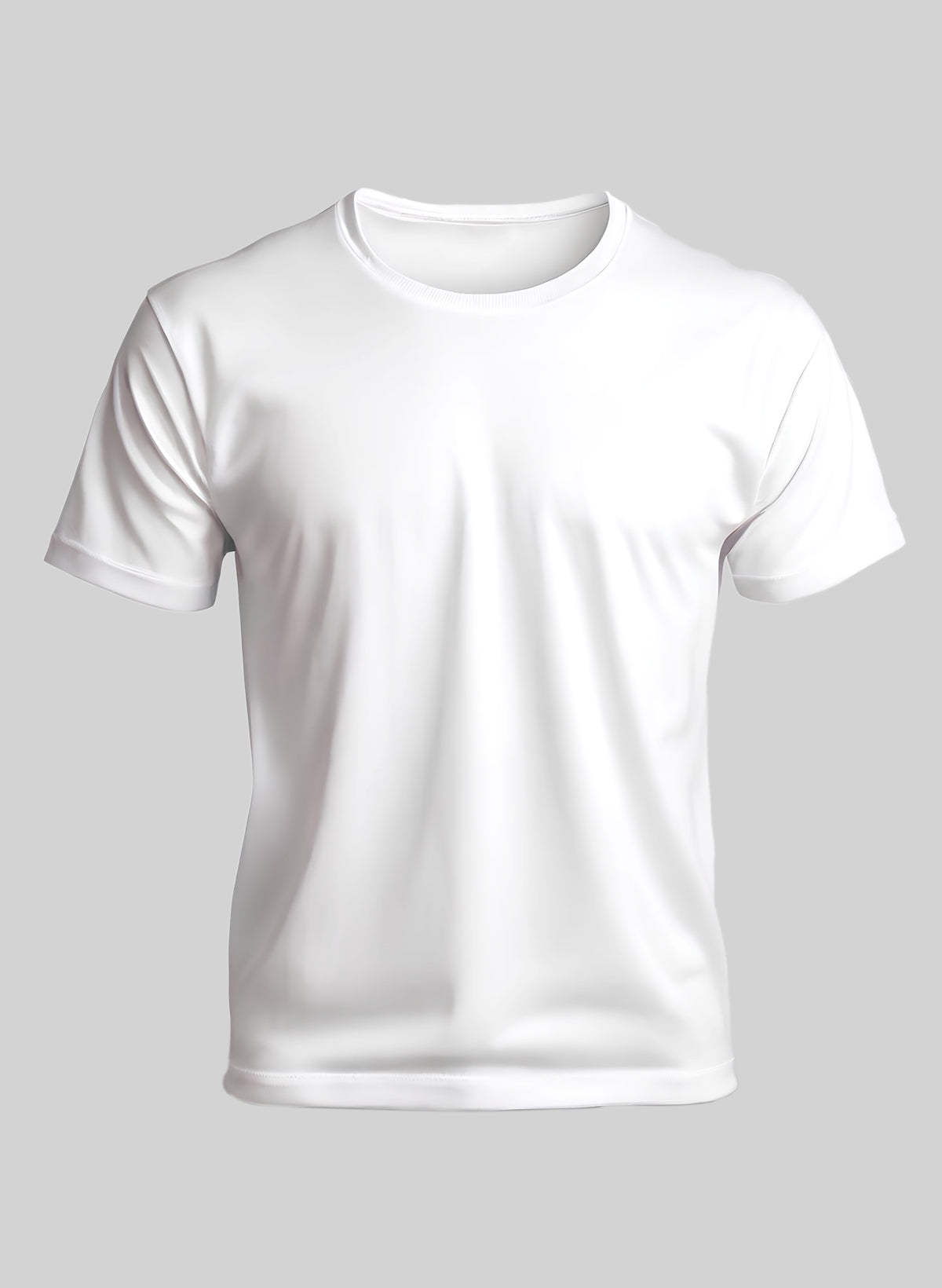 WHITE COTTON CREW NECK SOLID T-SHIRT