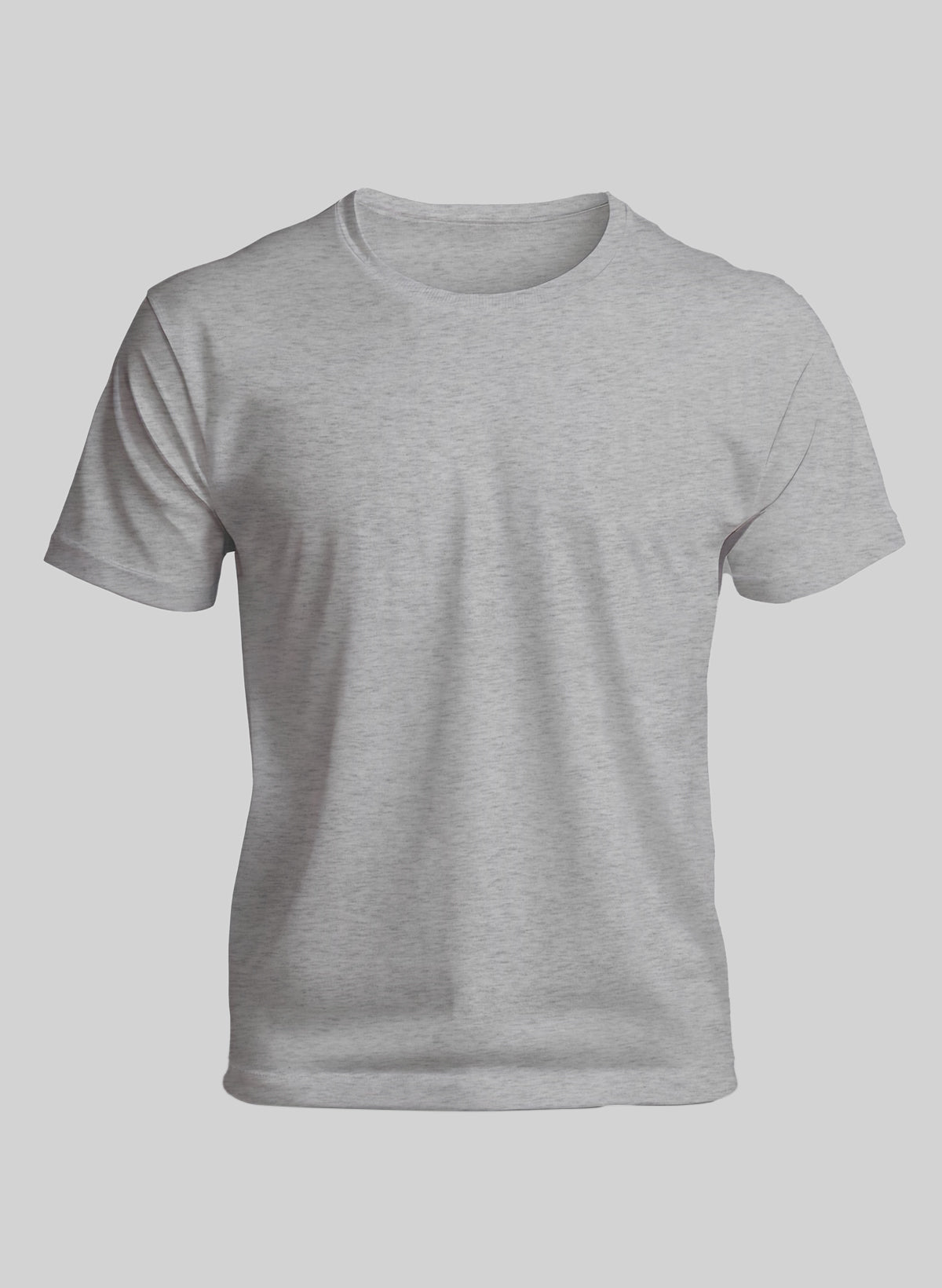 GREY COTTON CREW NECK SOLID T-SHIRT