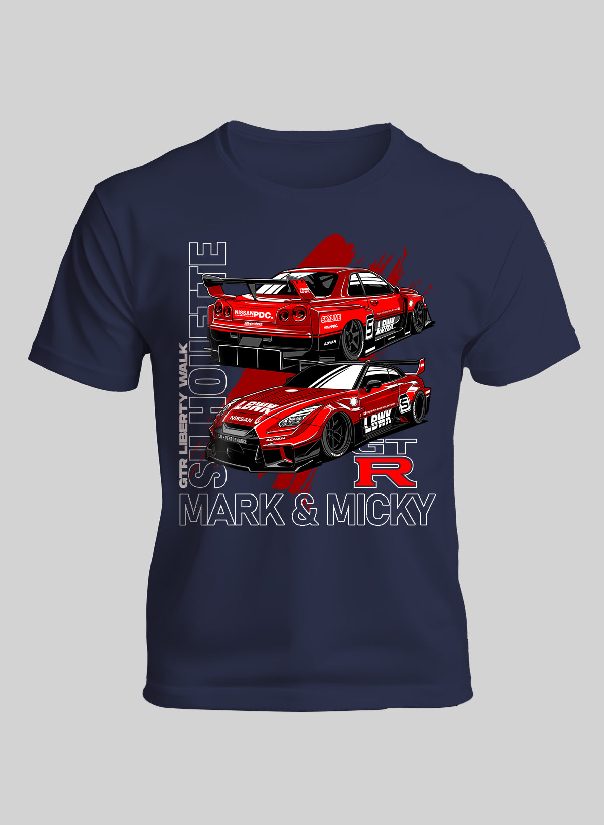 SKYLINE LEGACY GTR EVOLUTION IN RED CREW NECK T-SHIRT