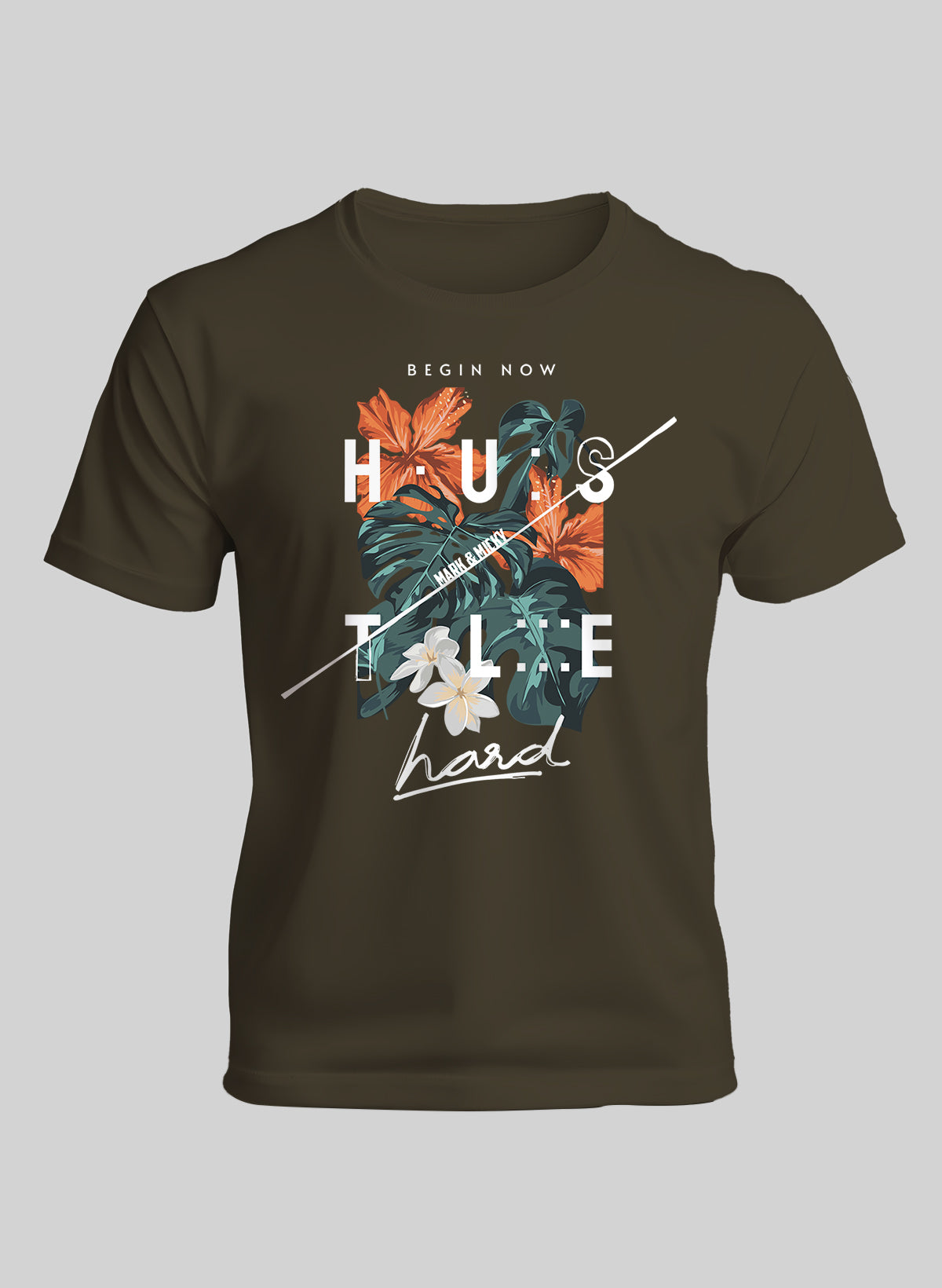 HUSTLE HARD CREW NECK T-SHIRT