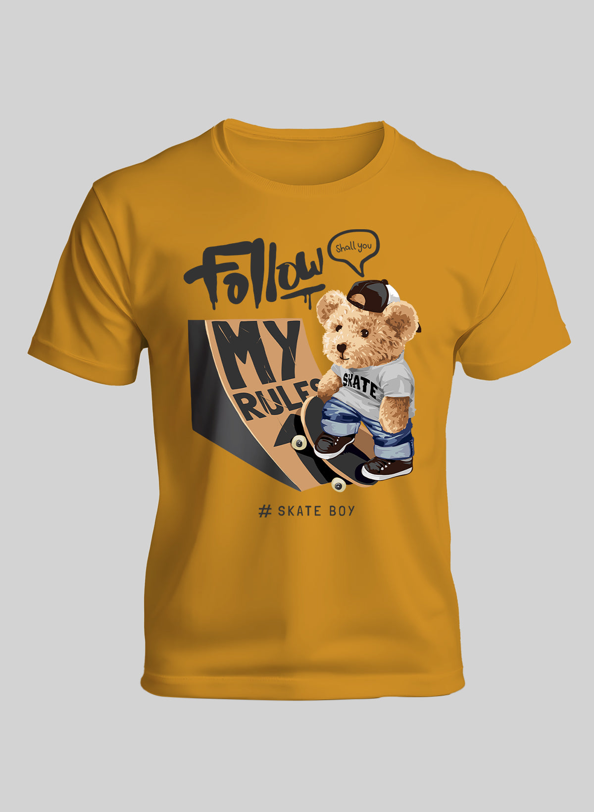 TEDDY SHREDDER FOLLOW MY RULES CREW NECK T-SHIRT