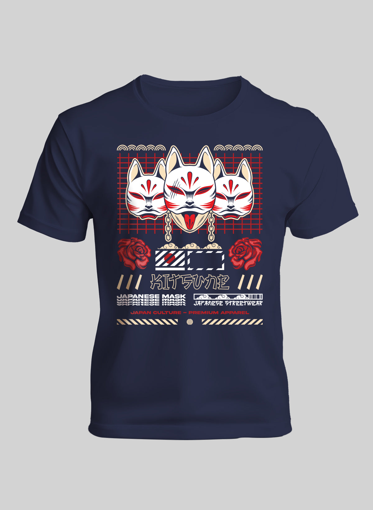 KITSUNE STREETWEAR CREW NECK T-SHIRT