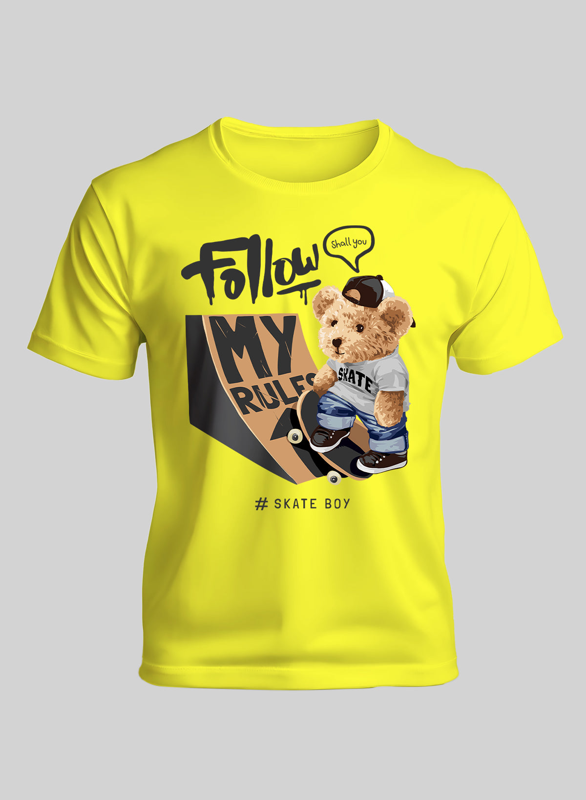 TEDDY SHREDDER FOLLOW MY RULES CREW NECK T-SHIRT