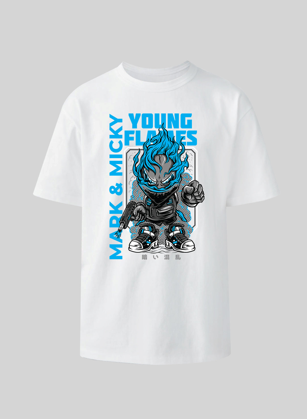 YOUNG FLAMES COTTON OVERSIZED T-SHIRT