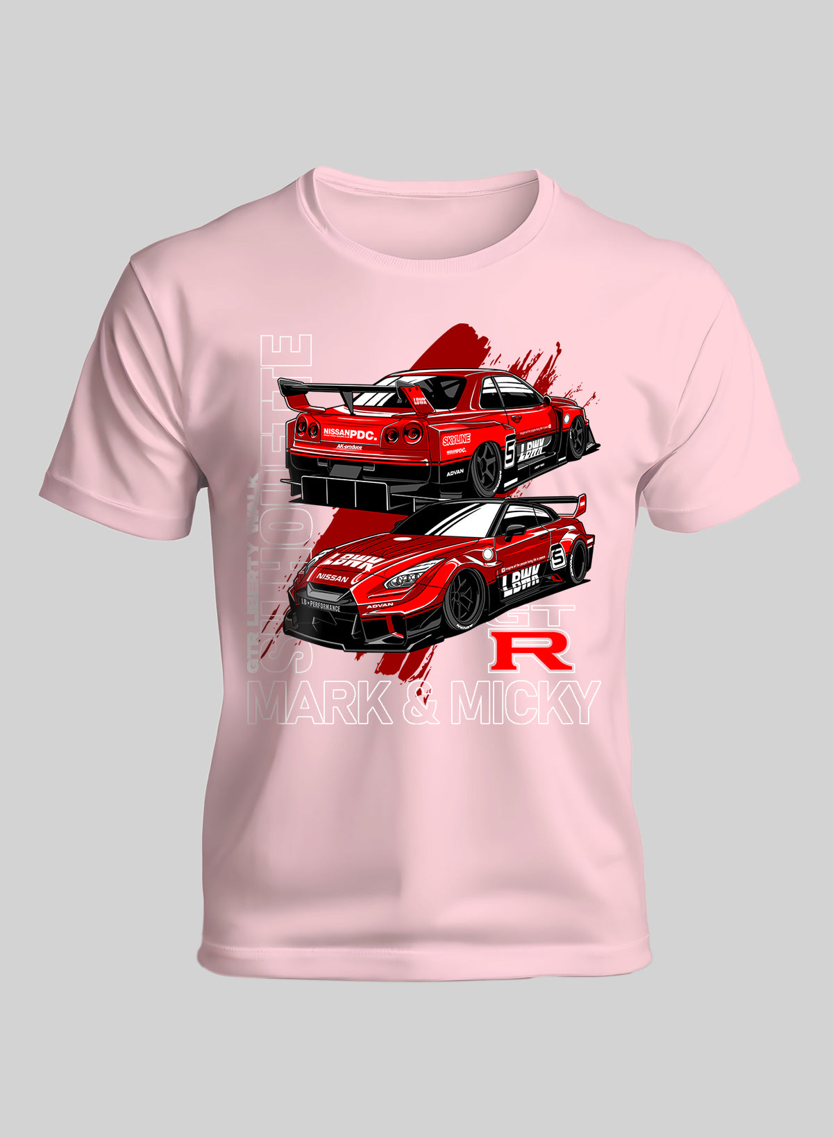 SKYLINE LEGACY GTR EVOLUTION IN RED CREW NECK T-SHIRT