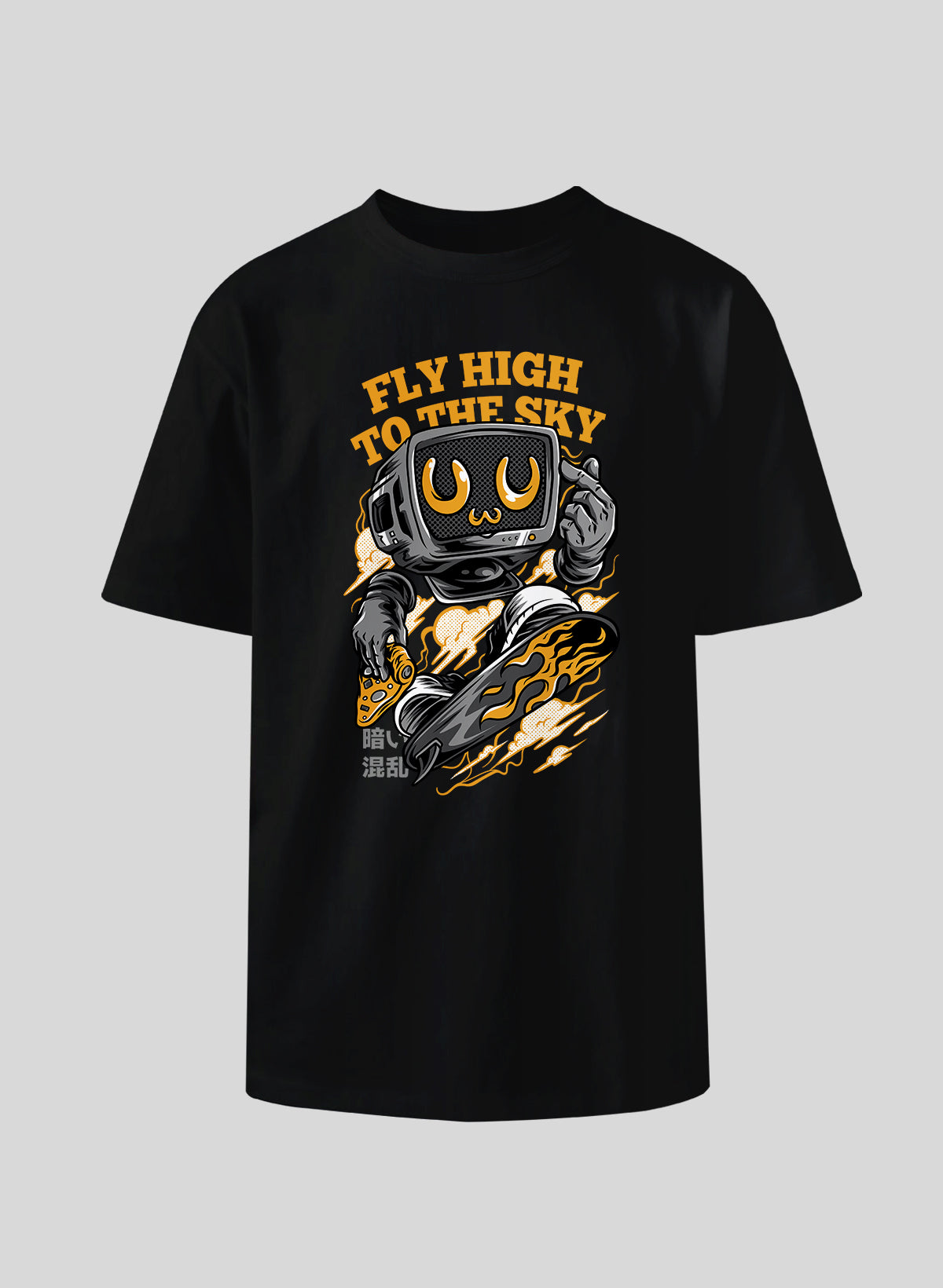 FLY HIGH TO THE SKY COTTON OVERSIZED T-SHIRT