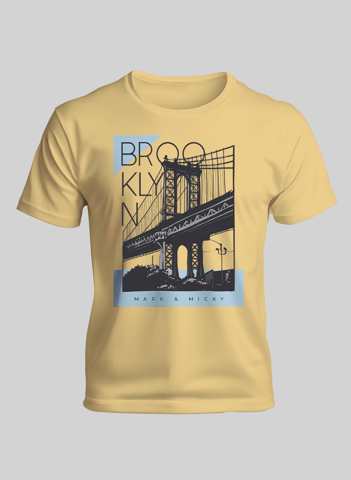 BROOKLYN BRIDGE NOIR CREW NECK T-SHIRT