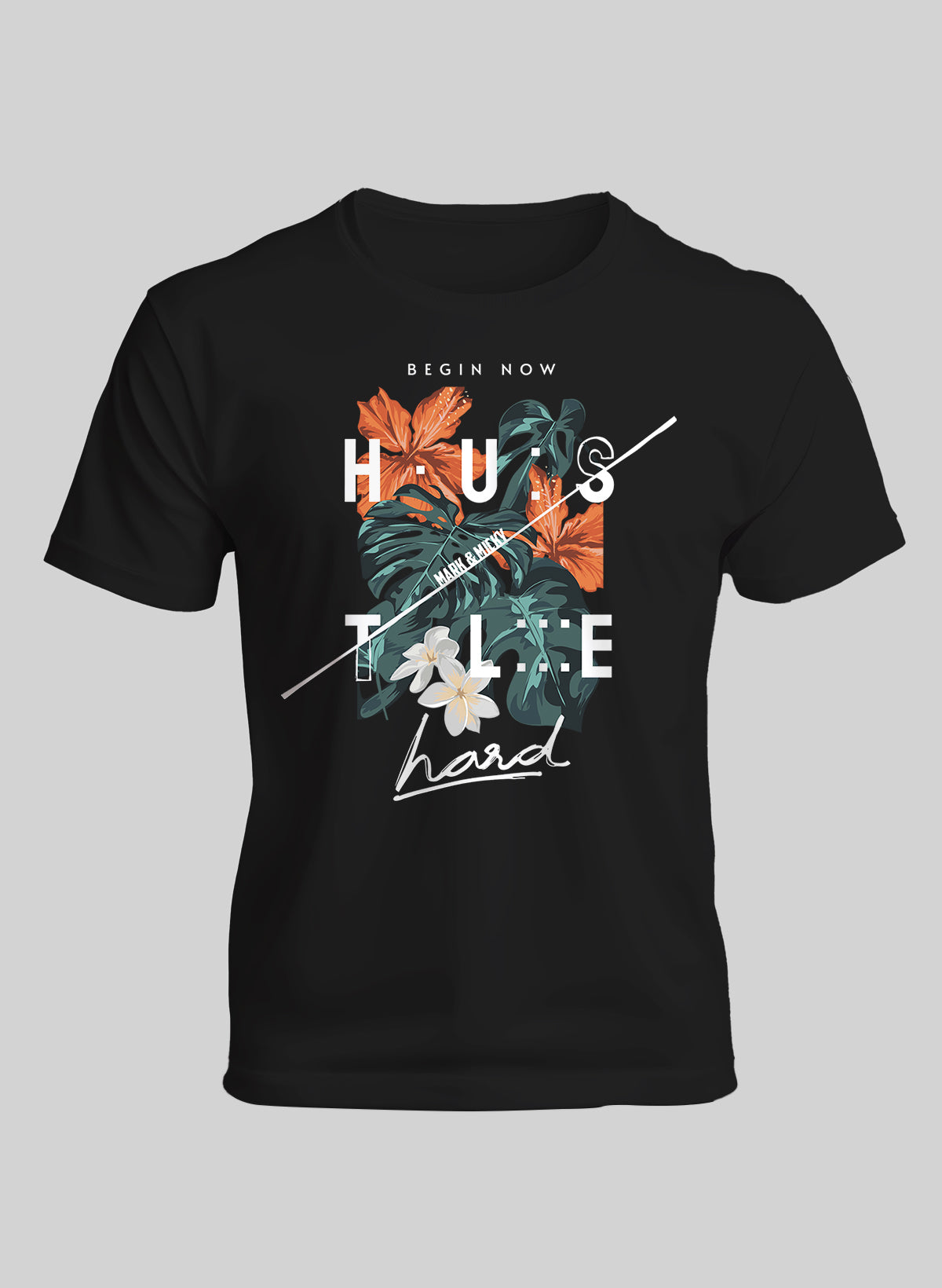 HUSTLE HARD CREW NECK T-SHIRT