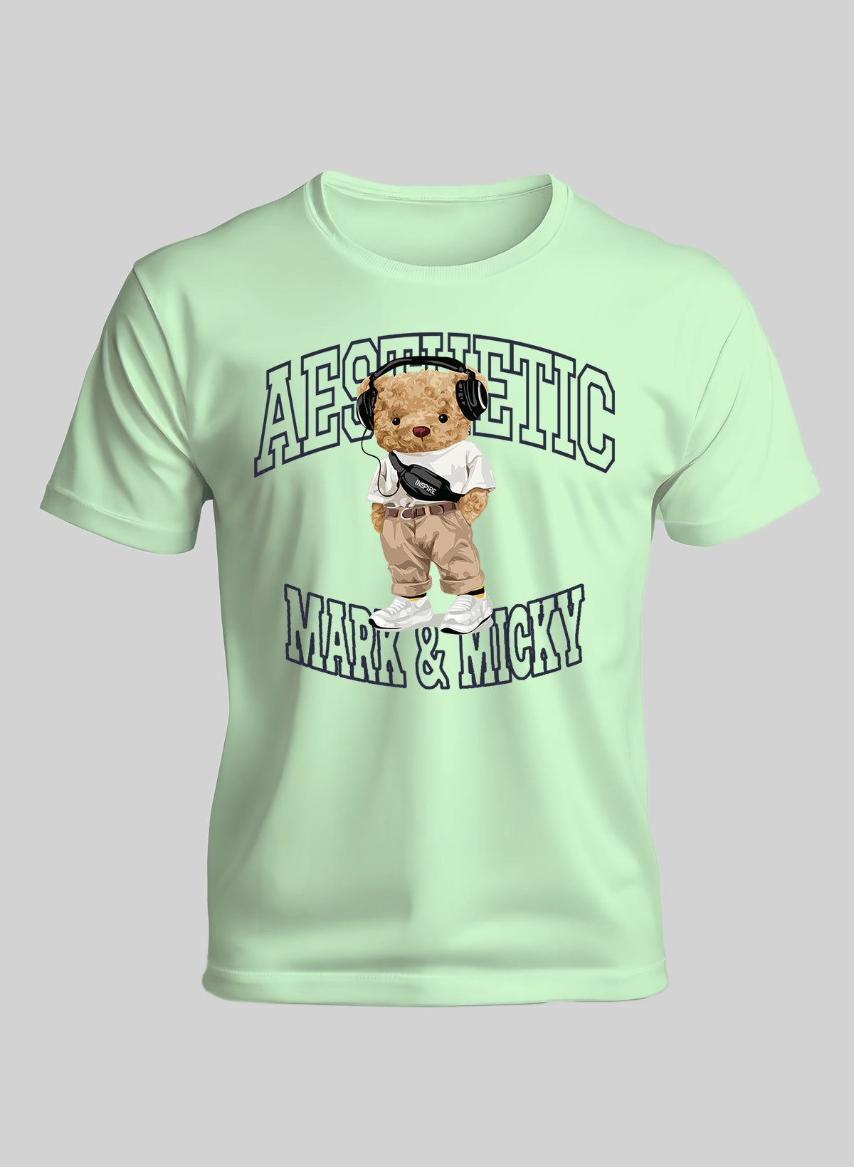 ASTHETIC TEDDY VIBES CREW NECK T-SHIRT