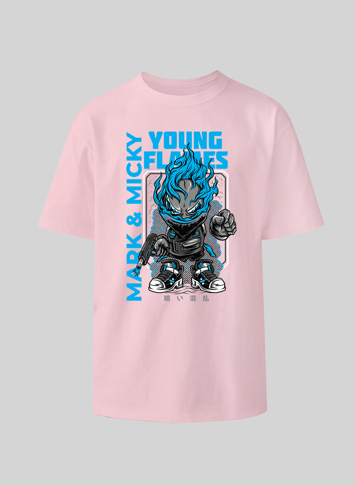 YOUNG FLAMES COTTON OVERSIZED T-SHIRT