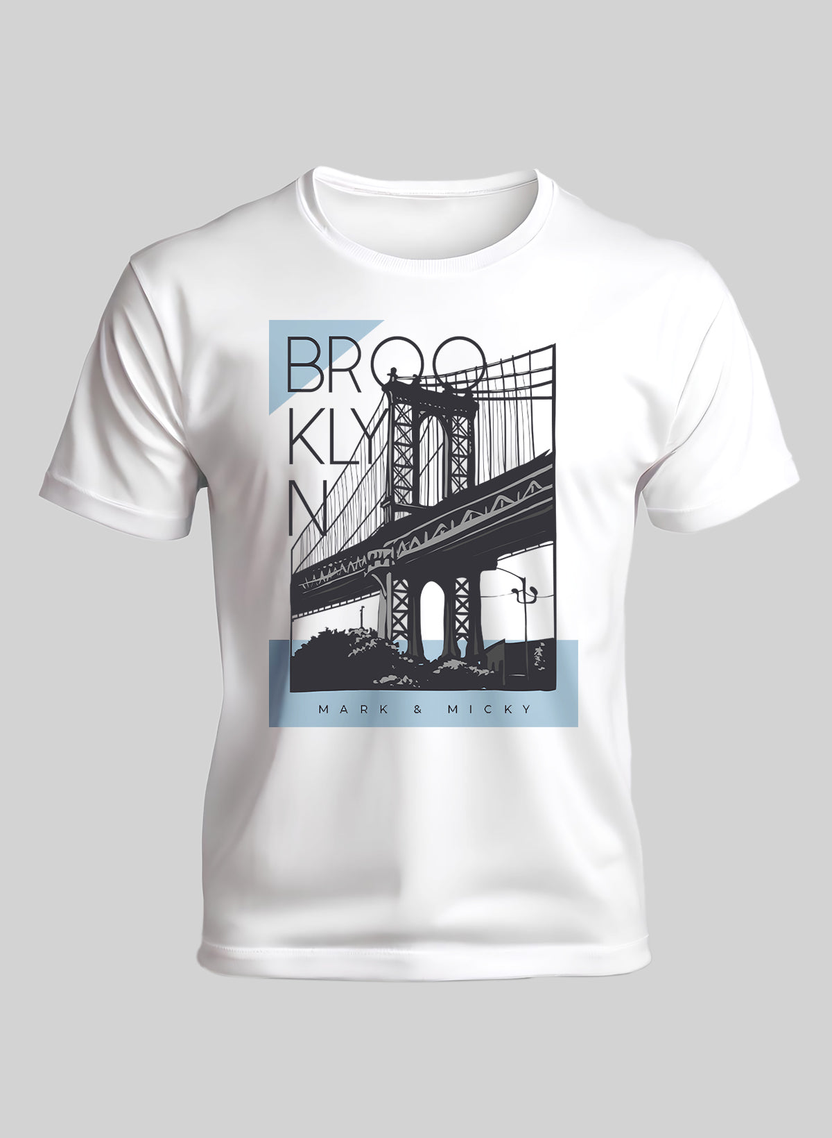 BROOKLYN BRIDGE NOIR CREW NECK T-SHIRT