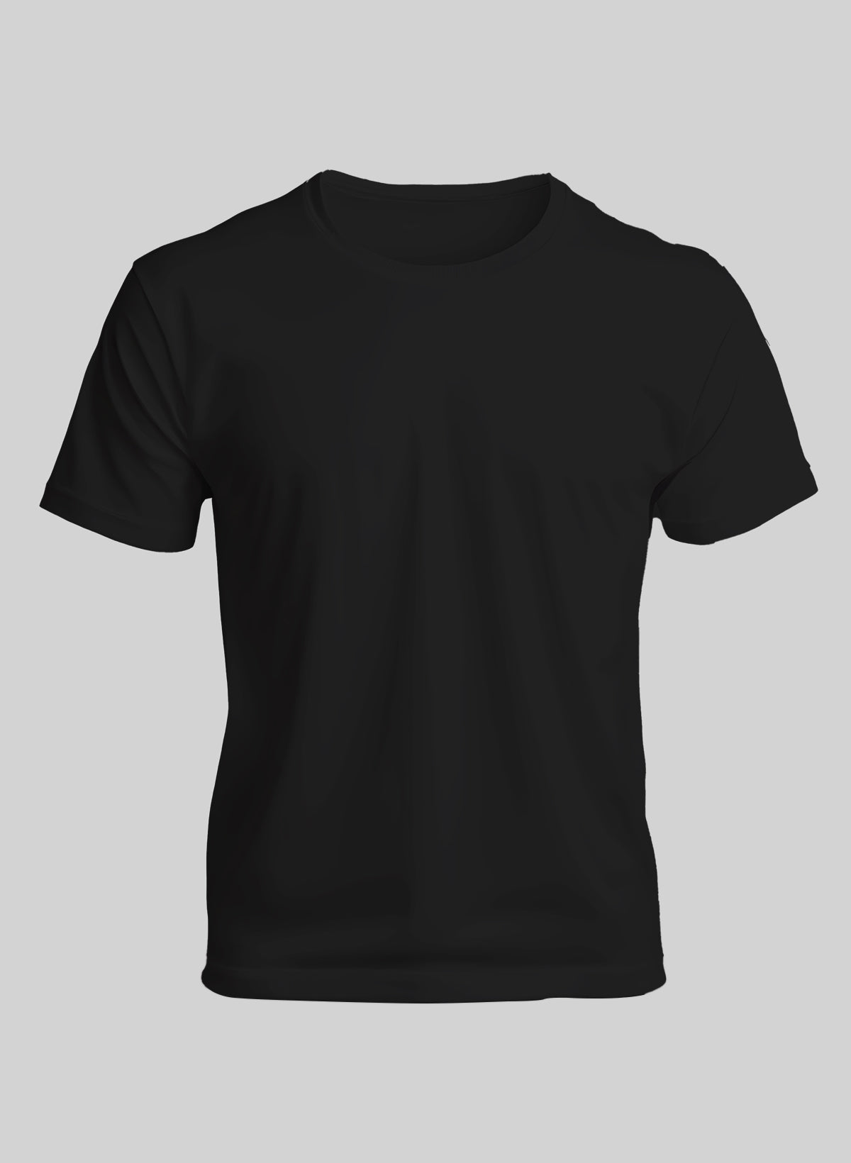 BLACK COTTON CREW NECK SOLID T-SHIRT