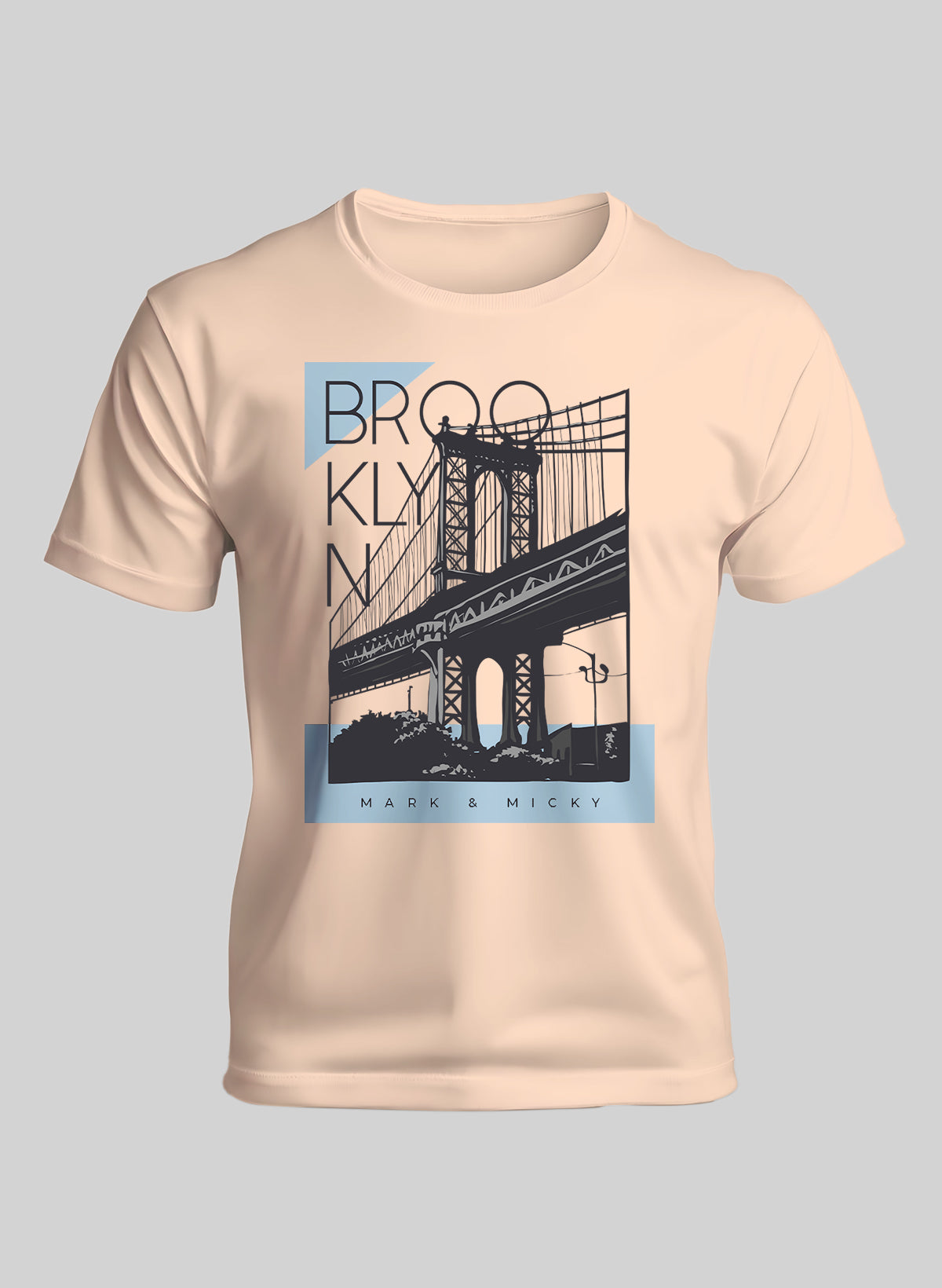 BROOKLYN BRIDGE NOIR CREW NECK T-SHIRT