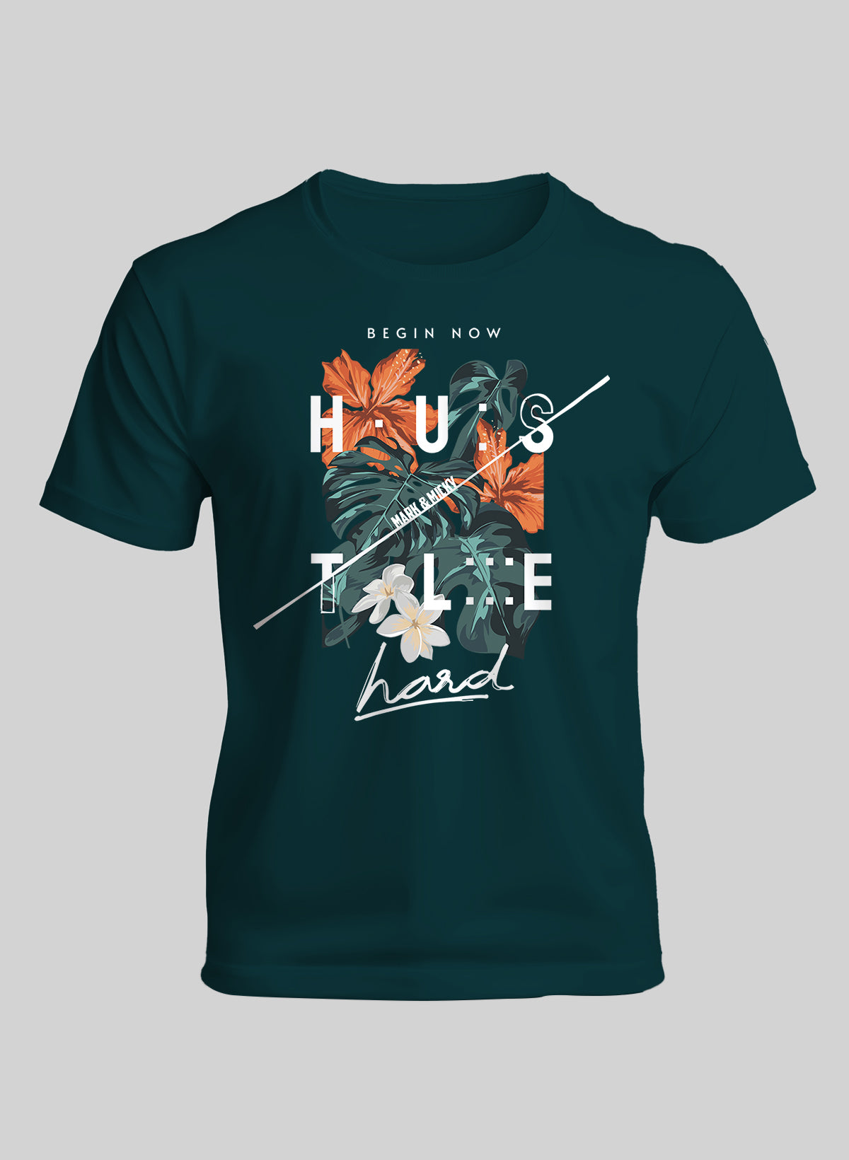 HUSTLE HARD CREW NECK T-SHIRT