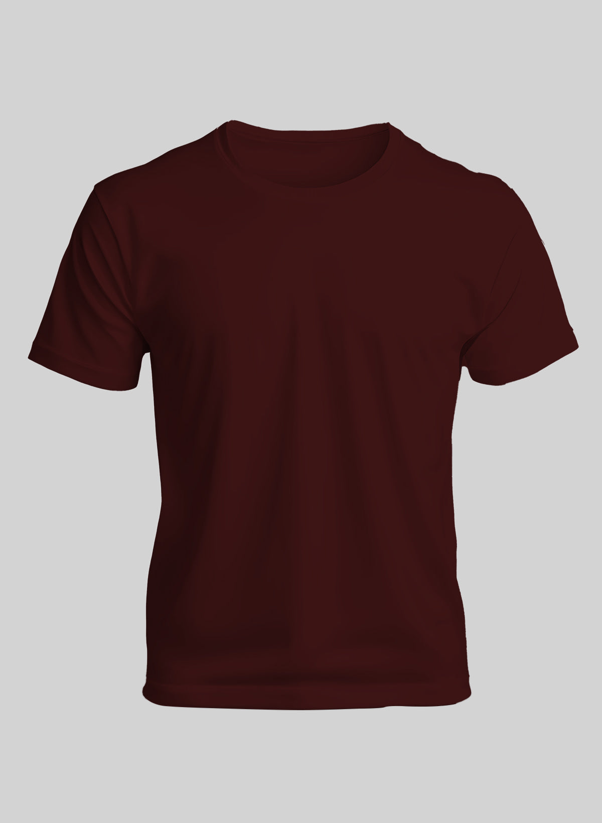 MAROON COTTON CREW NECK SOLID T-SHIRT