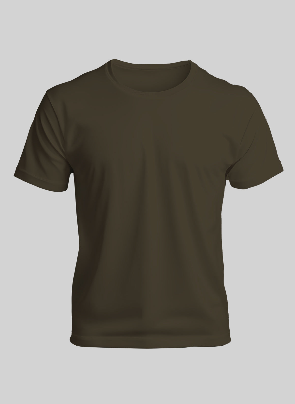 OLIVE GREEN COTTON CREW NECK SOLID T-SHIRT