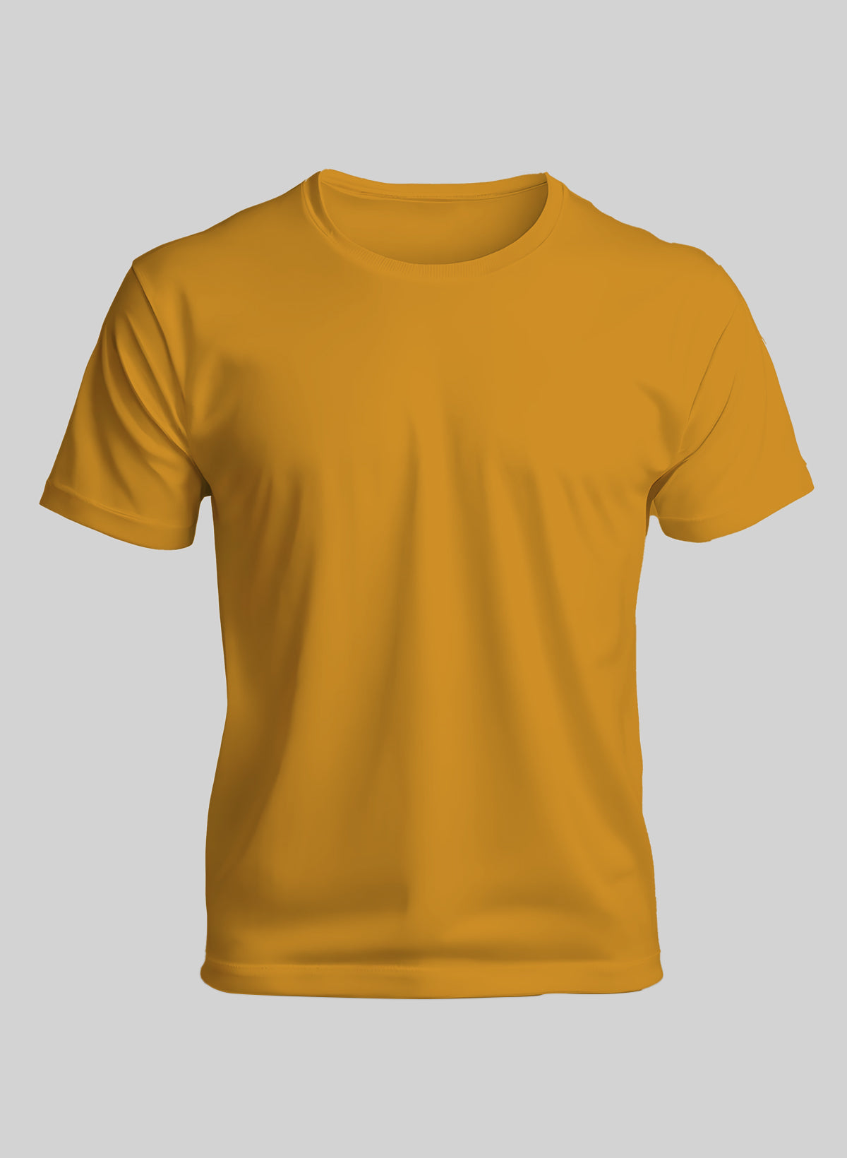 YELLOW COTTON CREW NECK SOLID T-SHIRT