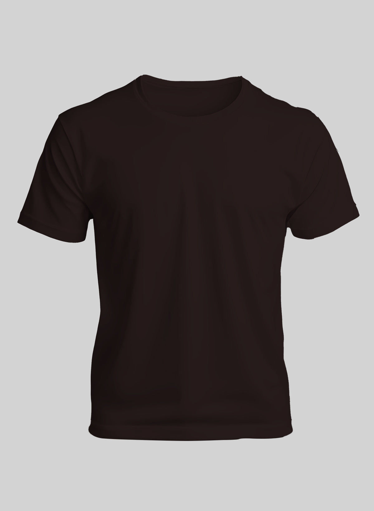 COFFEE COTTON CREW NECK SOLID T-SHIRT